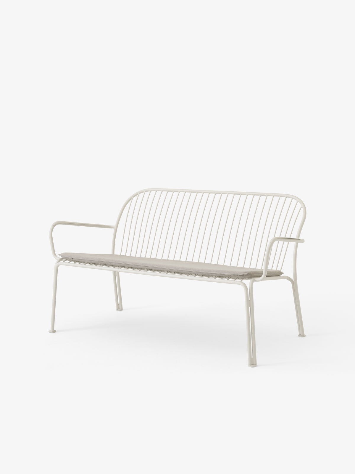 Outdoor bench with armrests THORVALD SC110 ivory