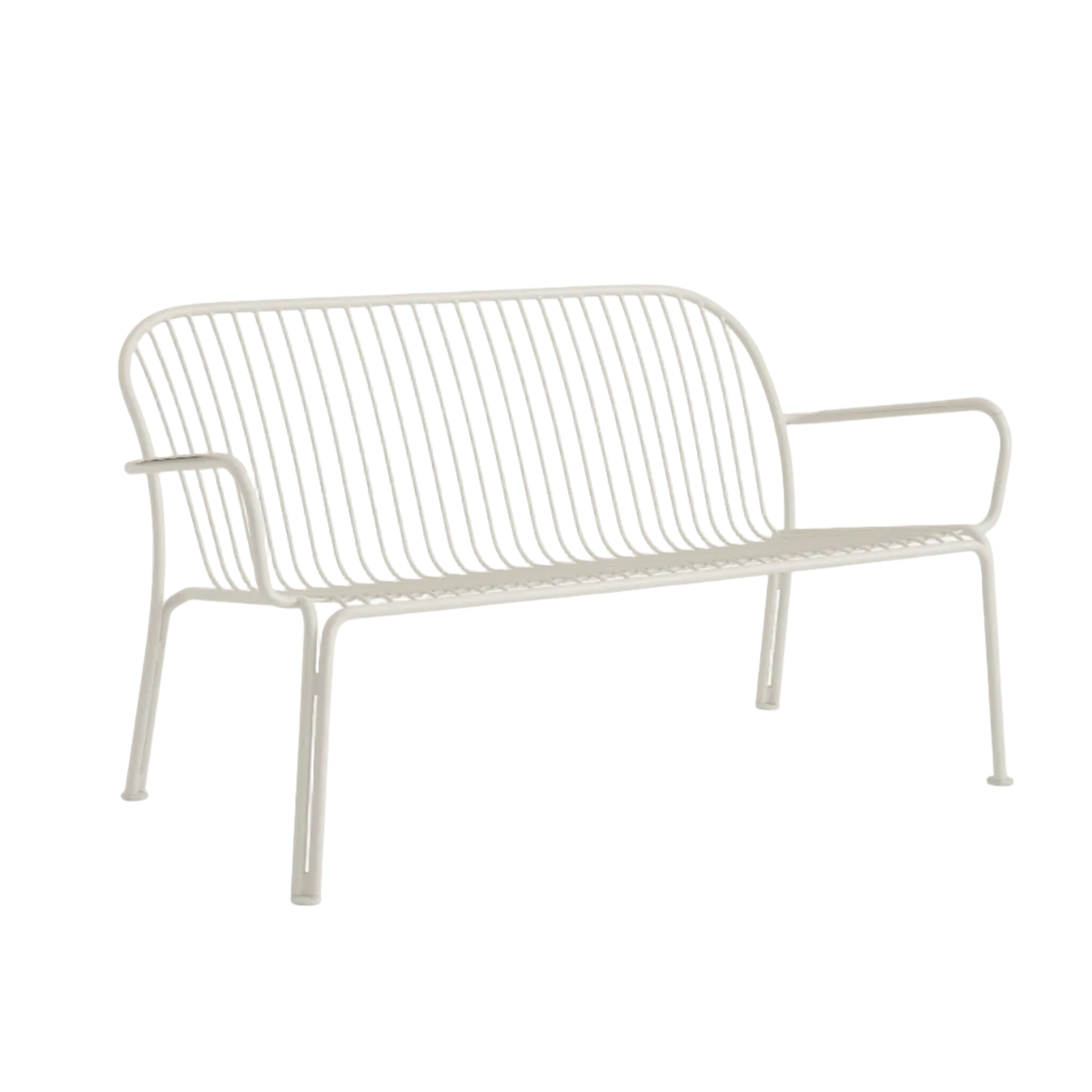 Outdoor bench with armrests THORVALD SC110 ivory