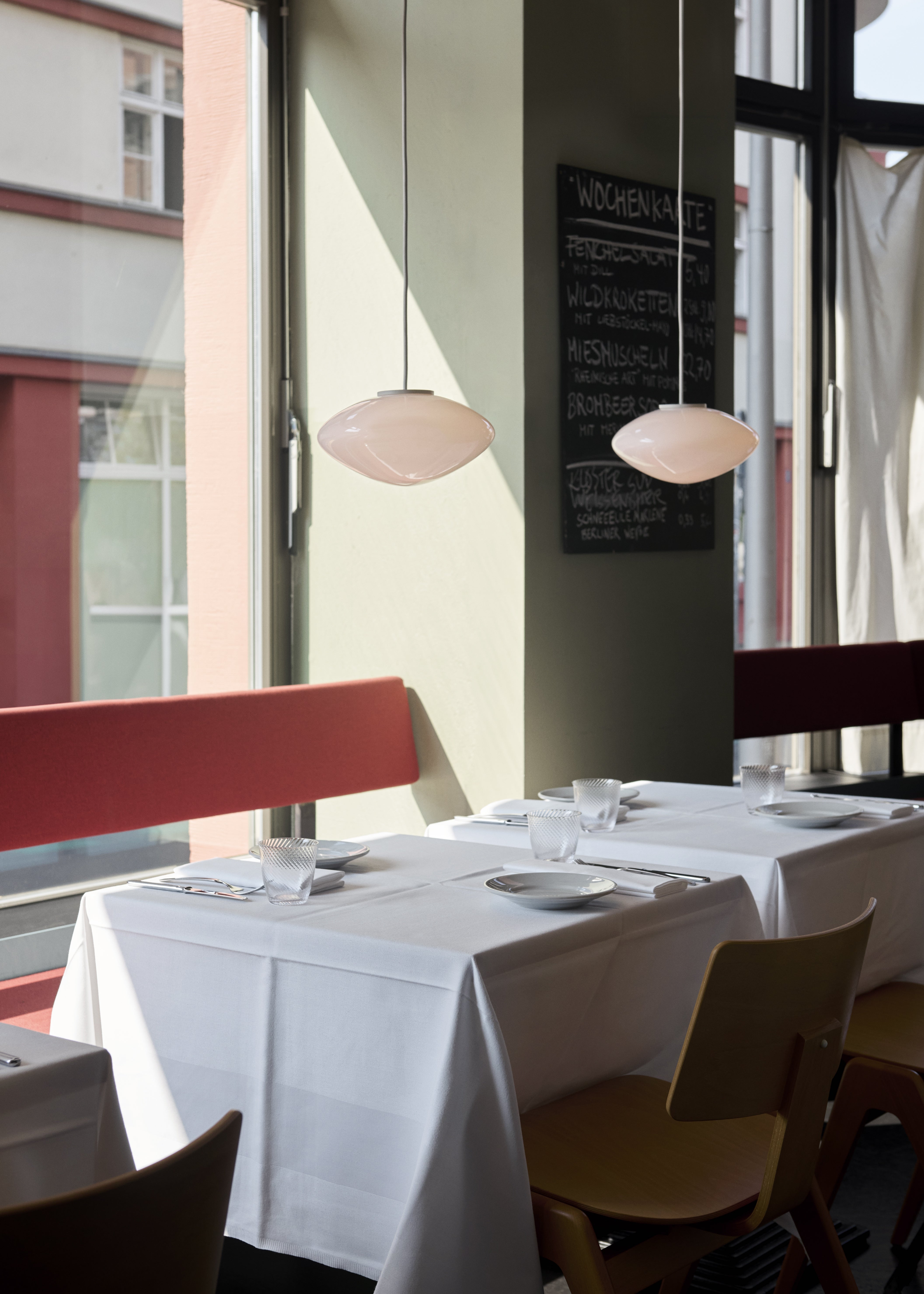 Pendant lamp MIST with opal shade