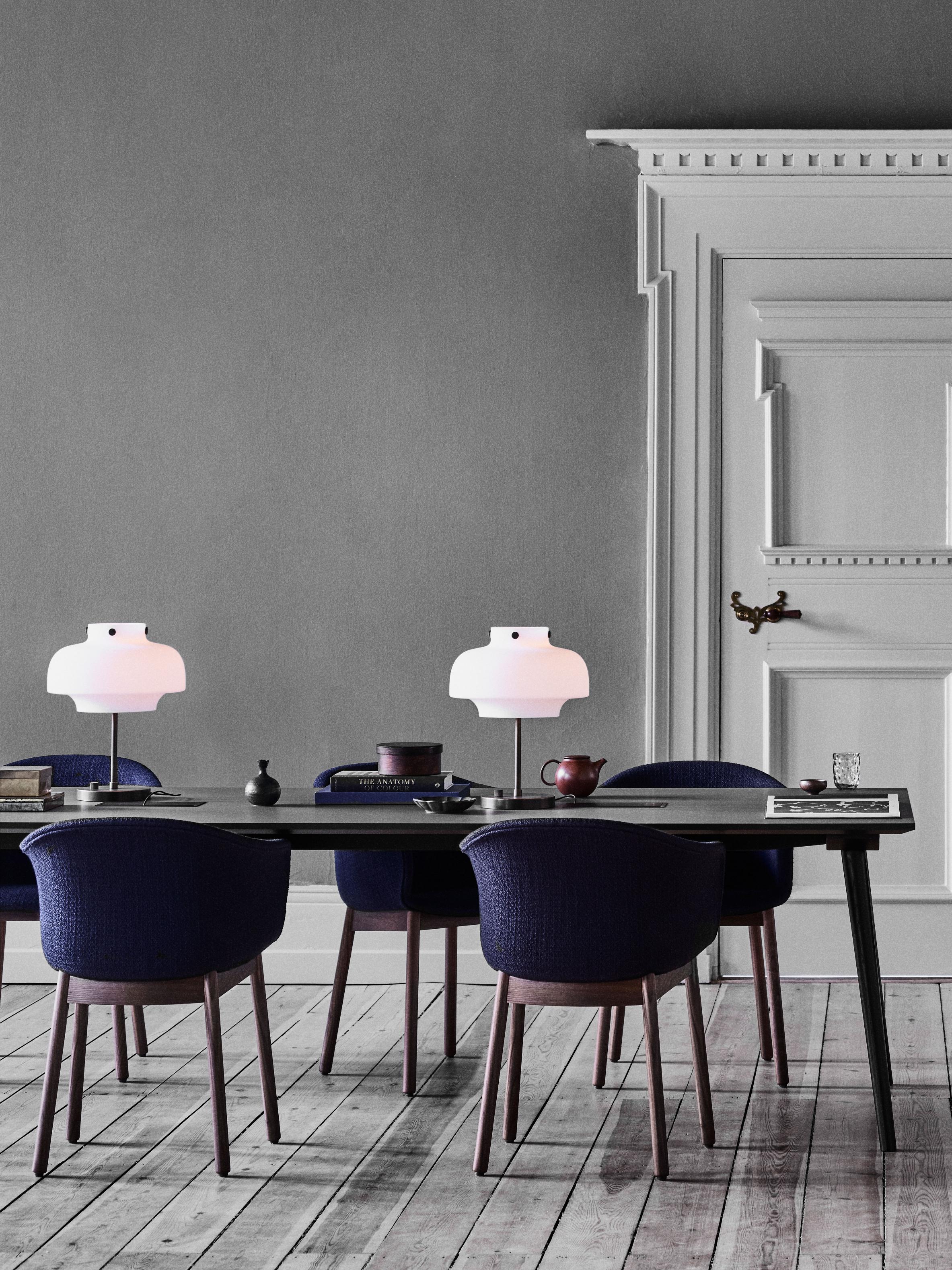 COPENHAGEN SC13 Table Lamp with Opal Shade and Brushed Brass Base