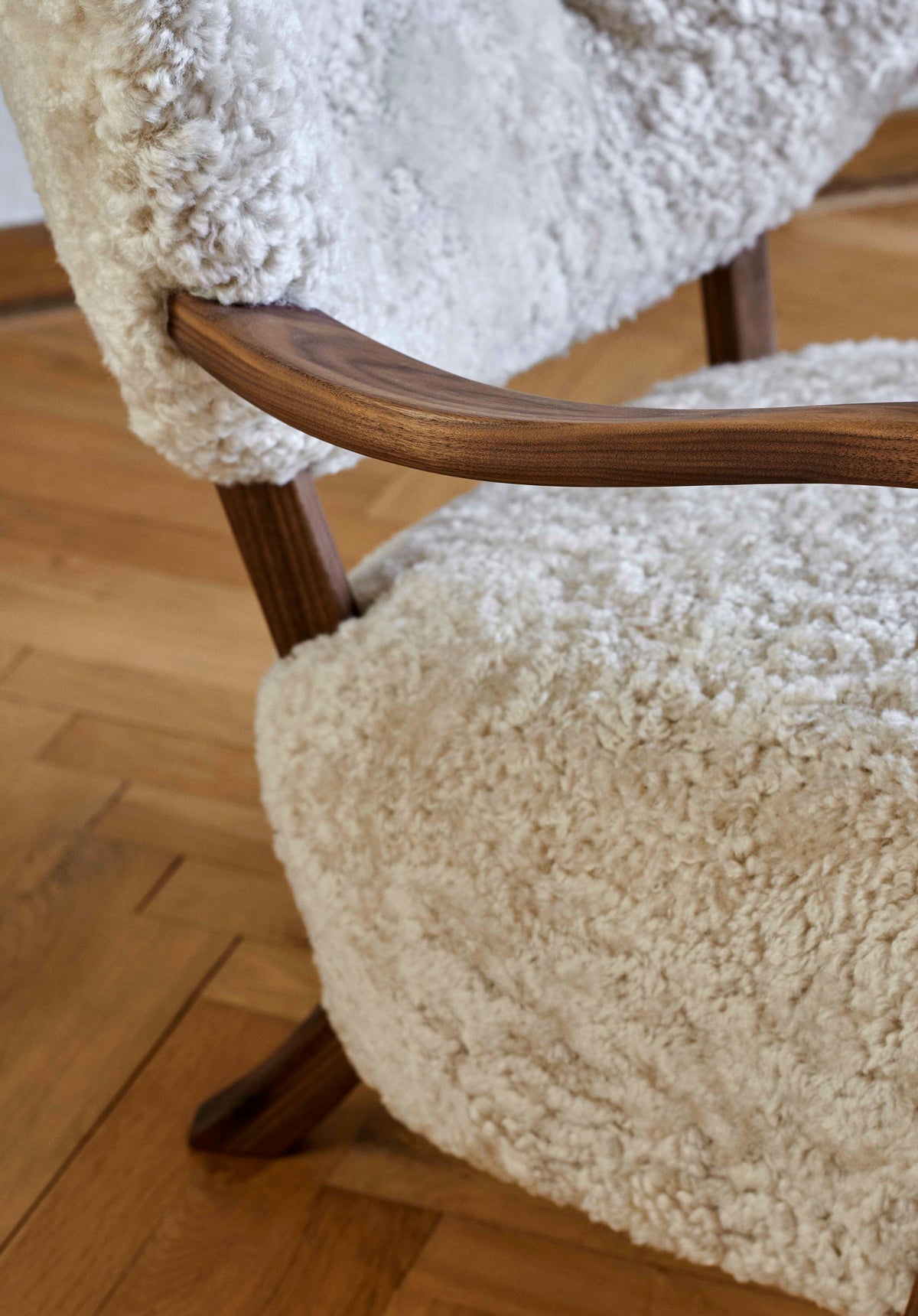 Upholstered WULFF ATD2 Armchair with Walnut Base