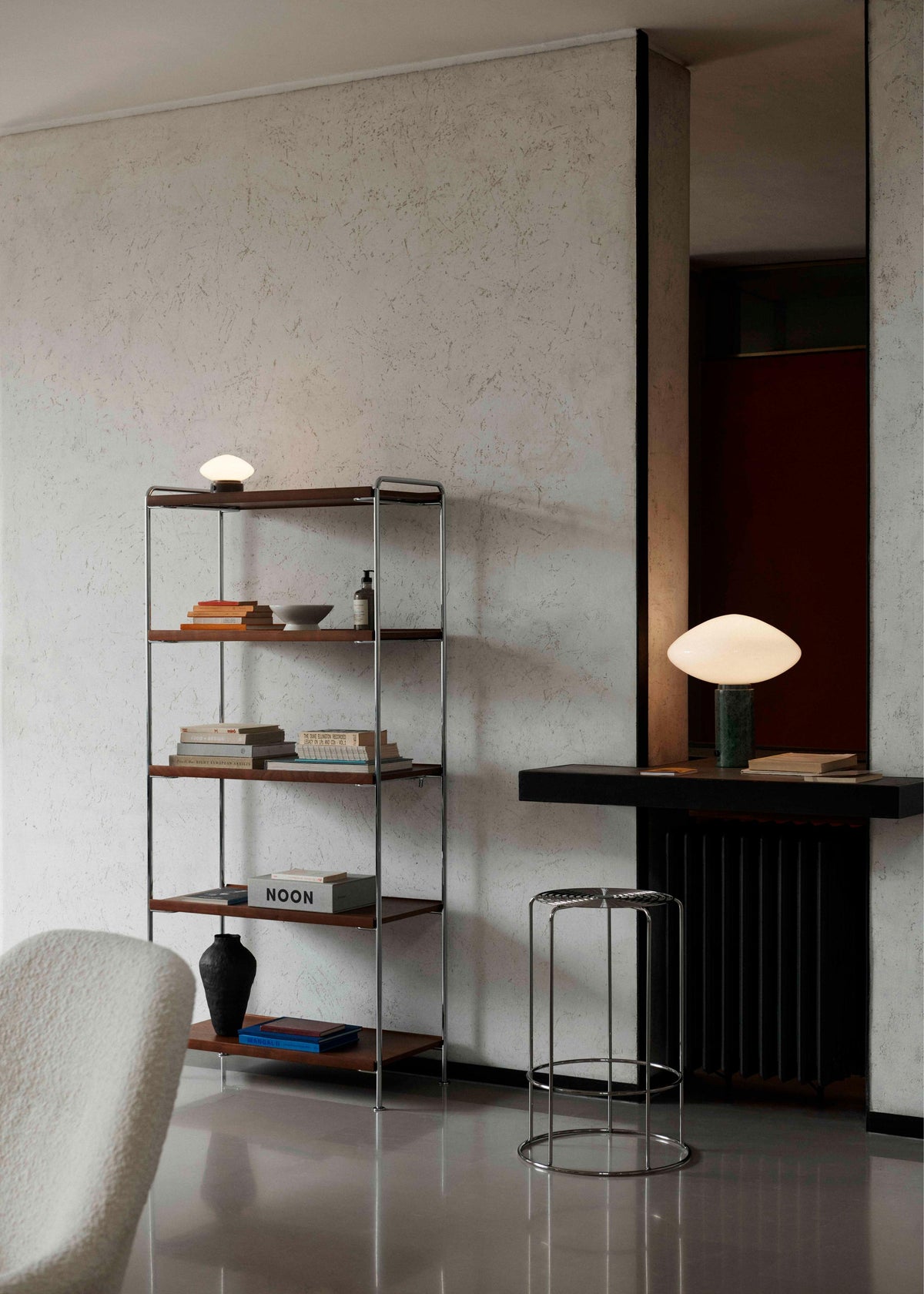 ALIMA NDS6 chrome shelf with oak wood