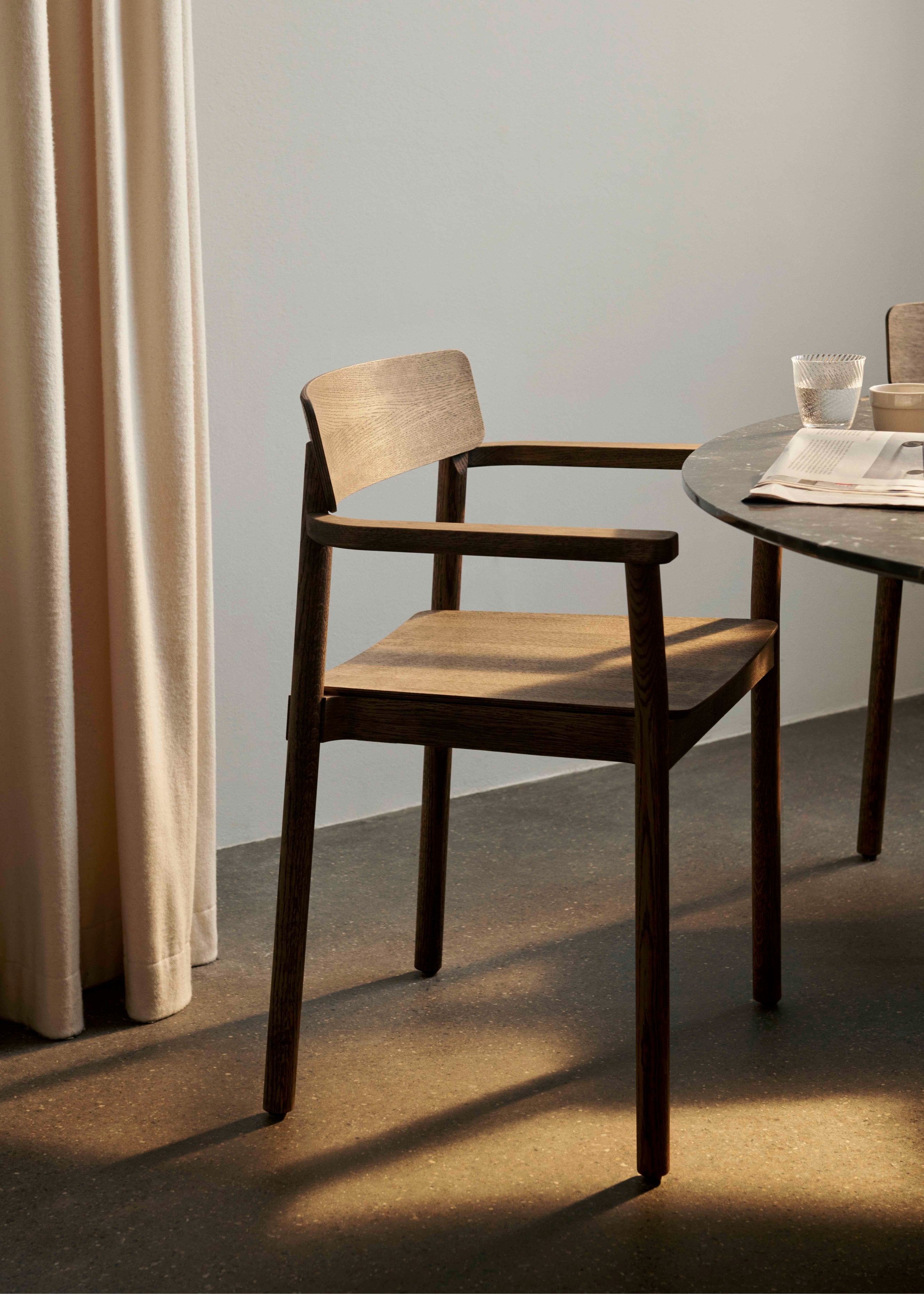 BETTY TK10 Armchair with Armrests, Black Lacquered Ash
