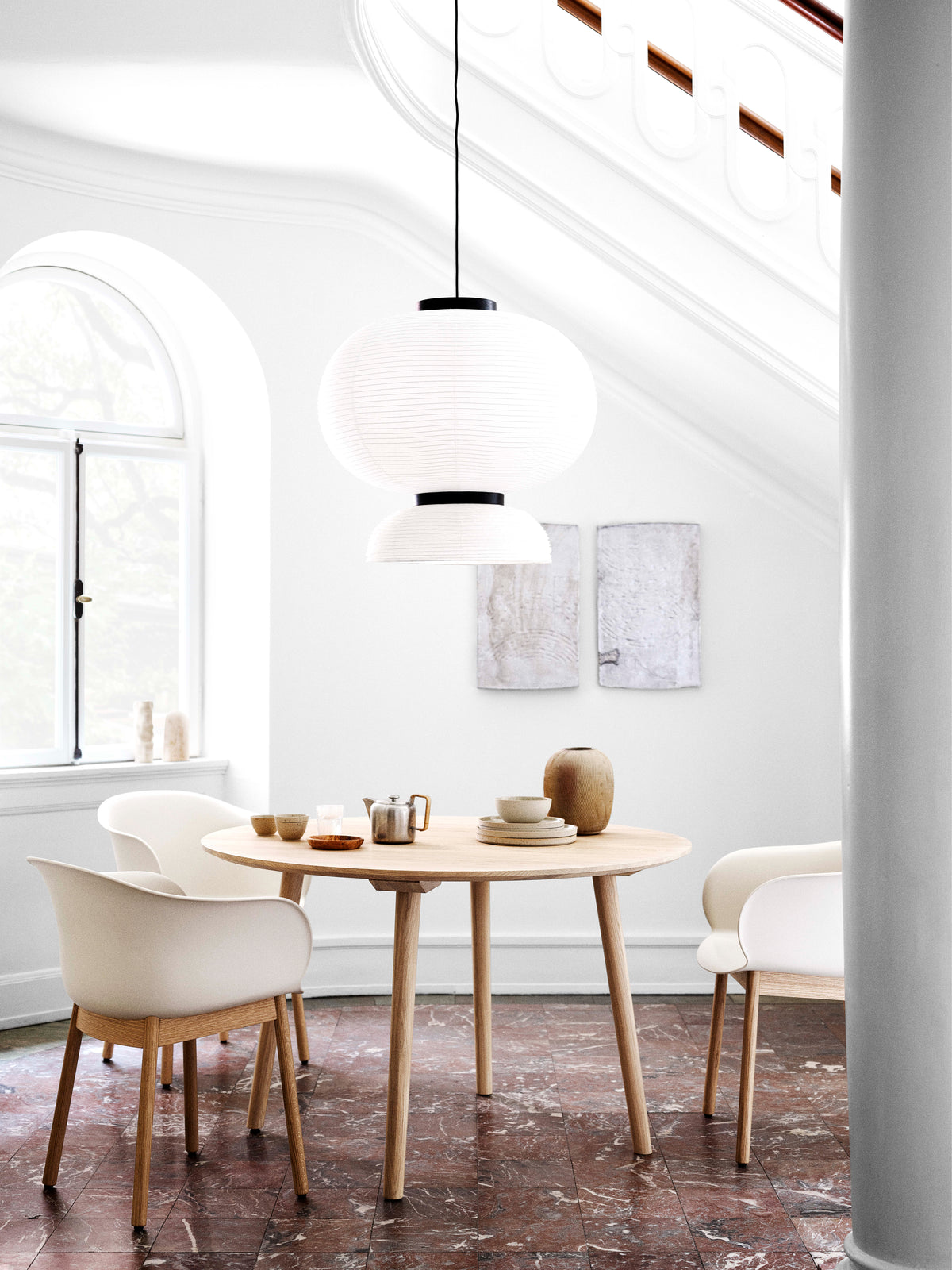 ELEFY JH30 Chair in Beige with Oak Base