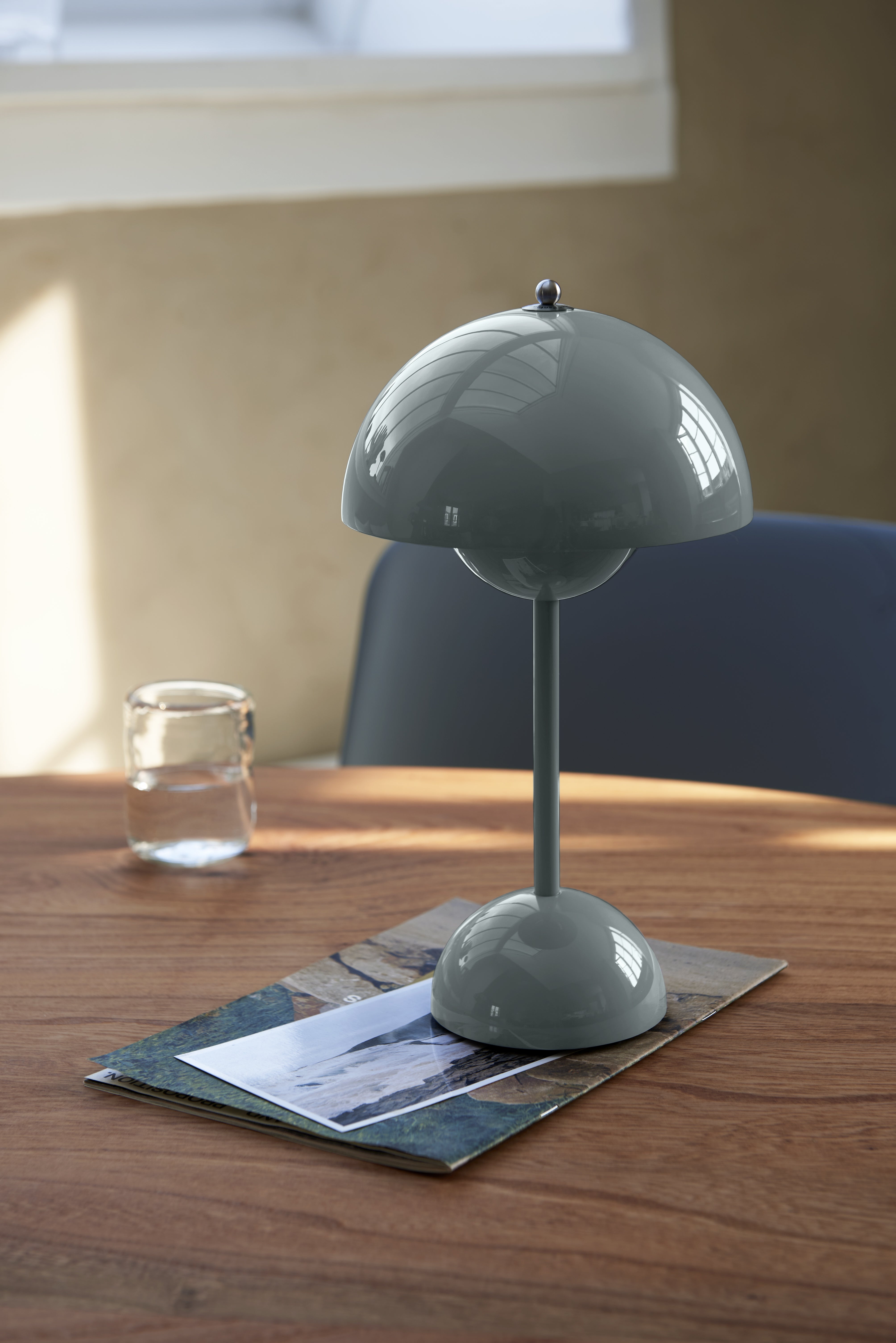 FLOWERPOT VP9 Portable Lamp in Gray-Blue
