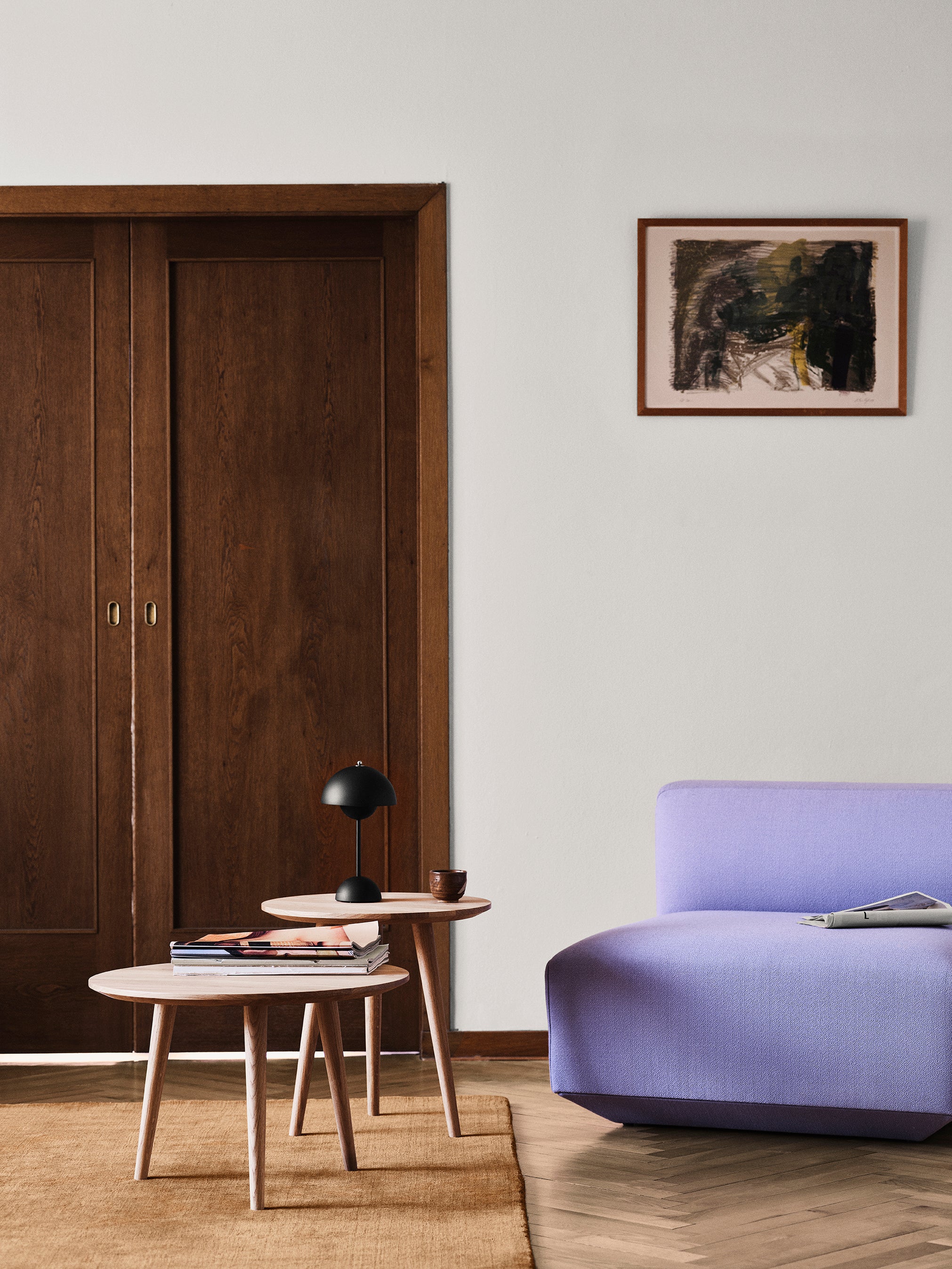 Side table IN BETWEEN black lacquered oak
