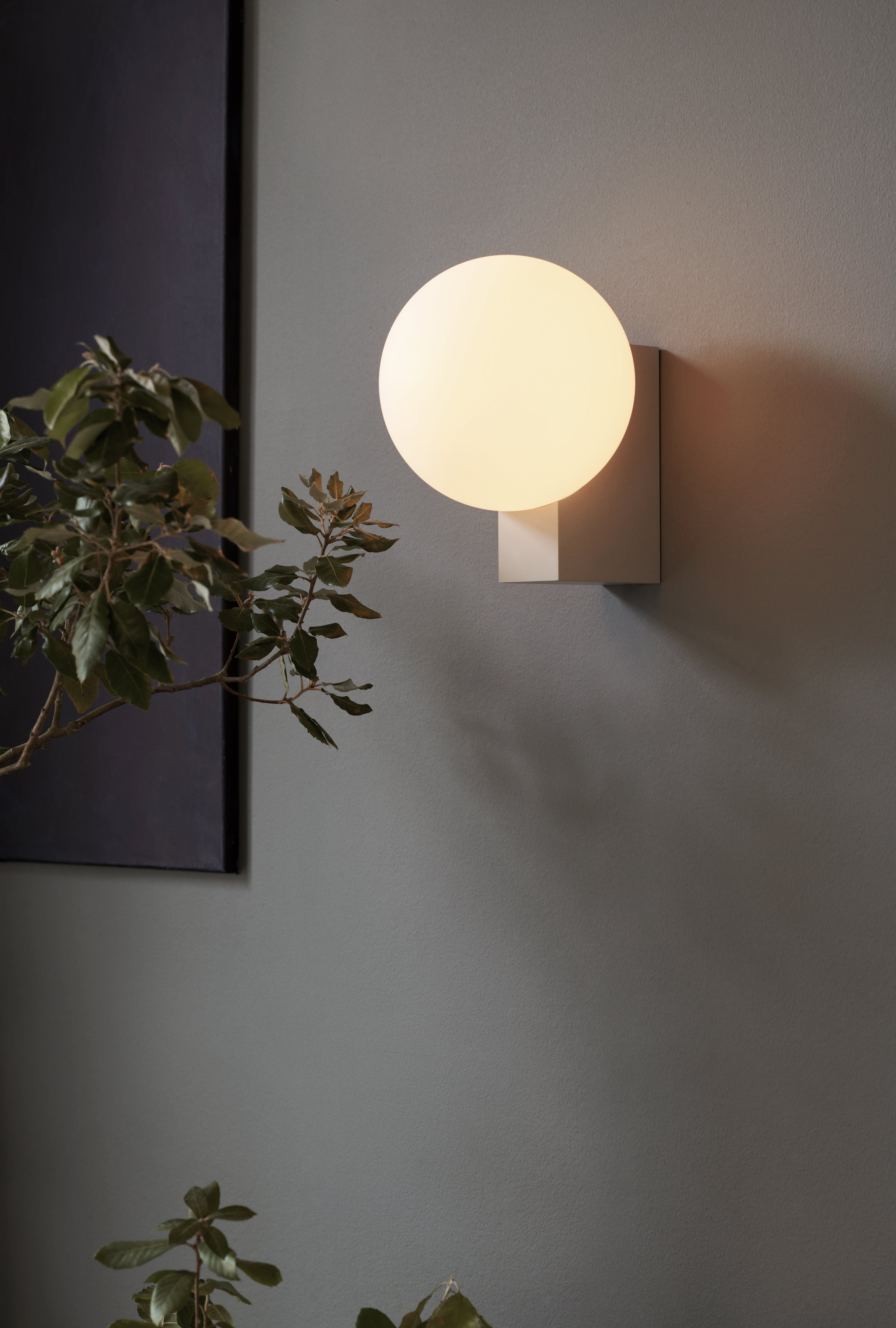 WALL LAMP JOURNEY SH2 glass shade with gray base