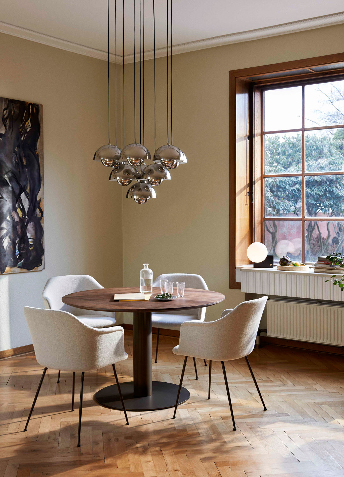 FLOWERPOT VP10 chandelier in cobalt blue
