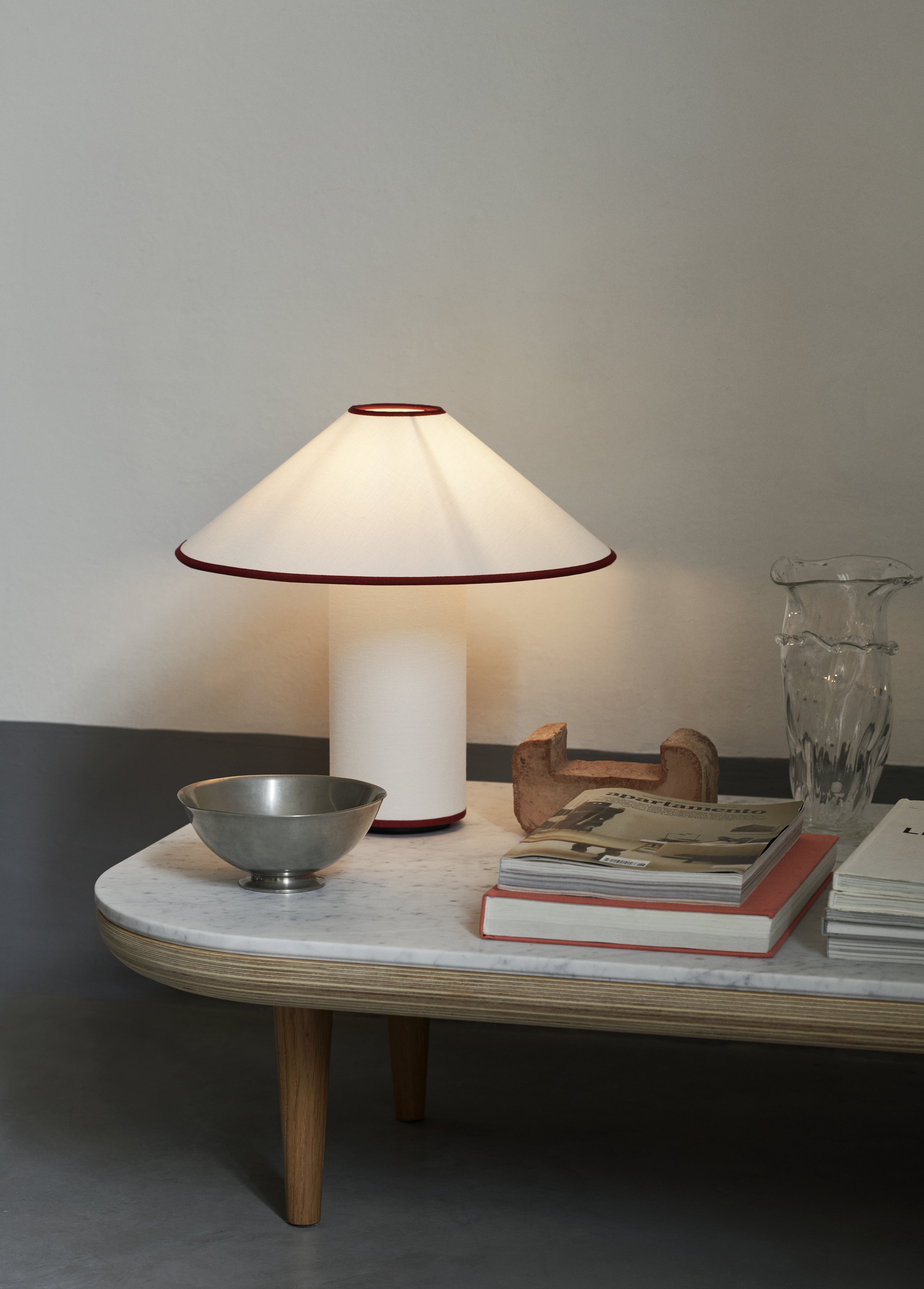 COLETTE ATD6 Table Lamp in White with Red Finish