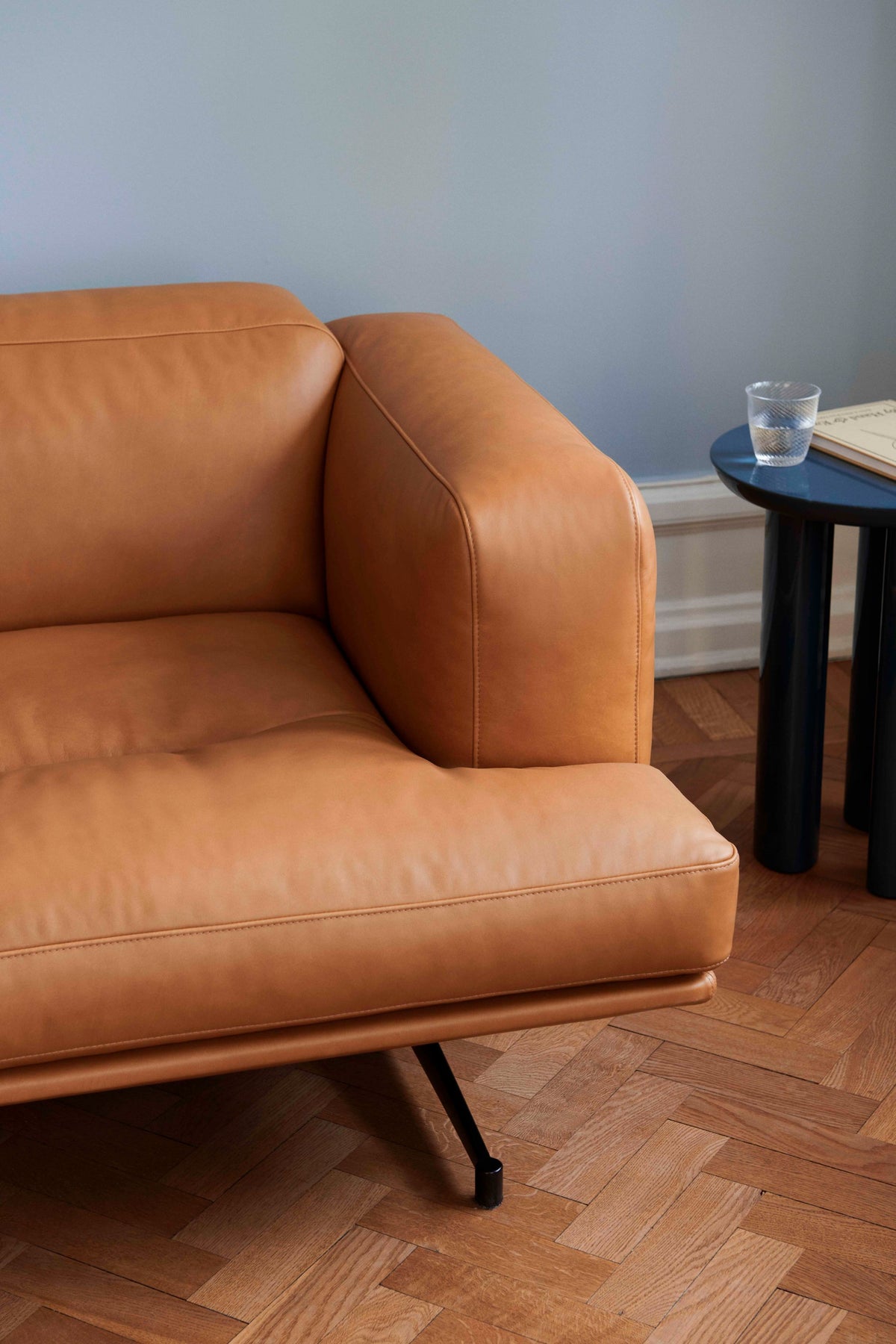 3-Seater Sofa INLAND AV23 upholstered with black base