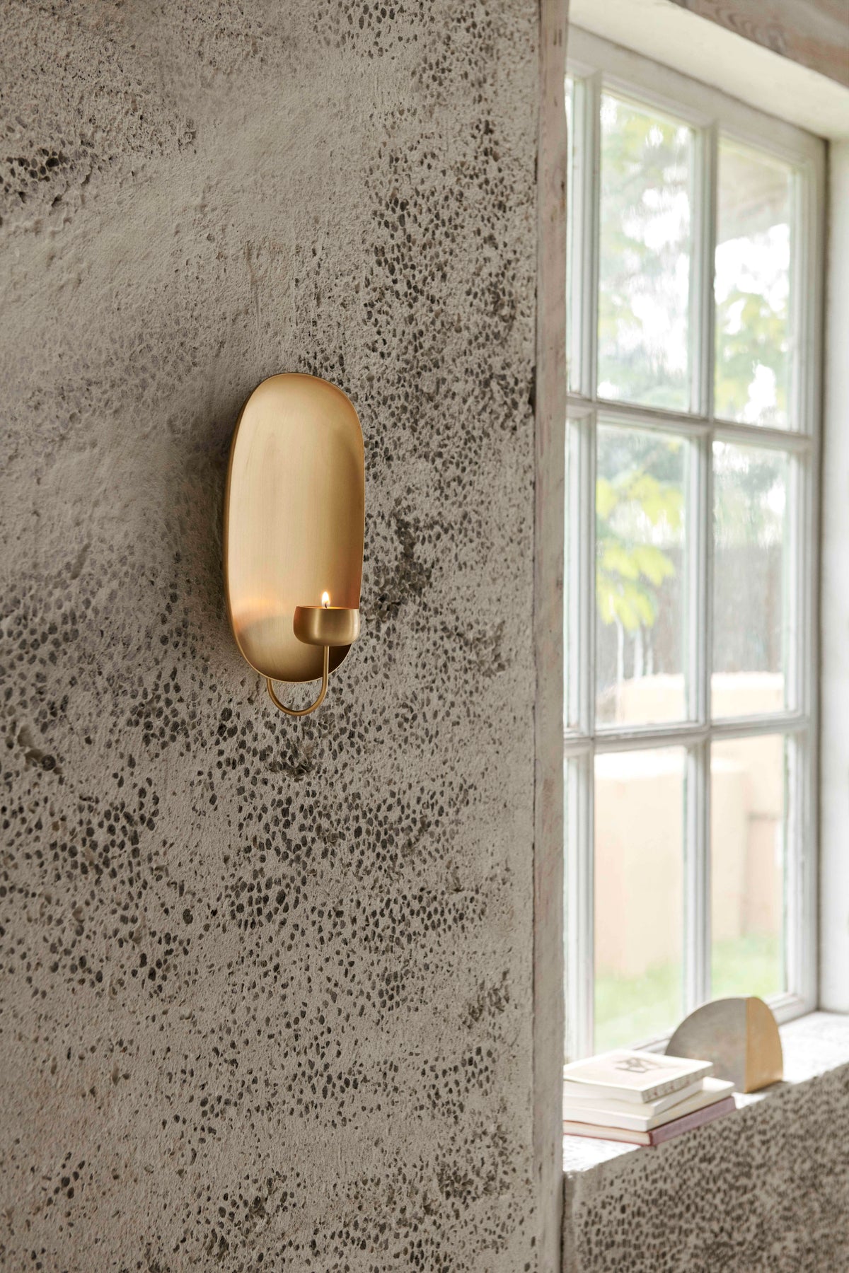 VOTIVE AV20 Wall Candle Holder in Brushed Brass