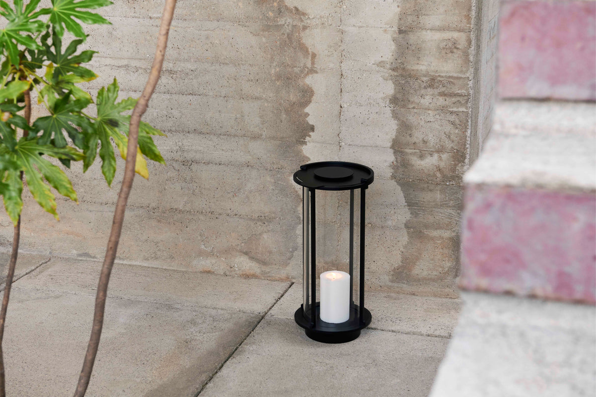 Outdoor lantern for candle HURRICANE SC83 glass and black aluminum