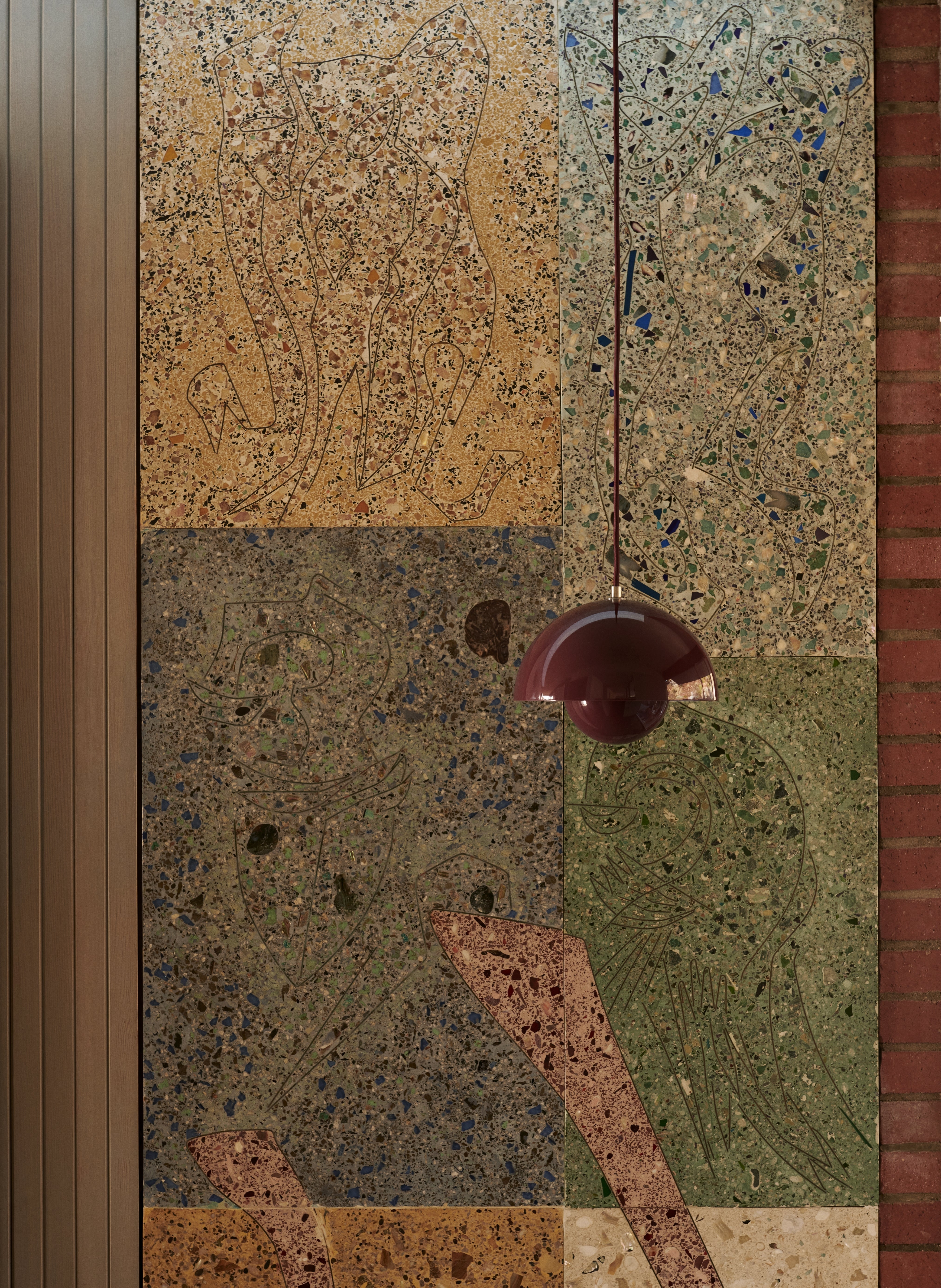 FLOWERPOT pendant lamp in dark plum