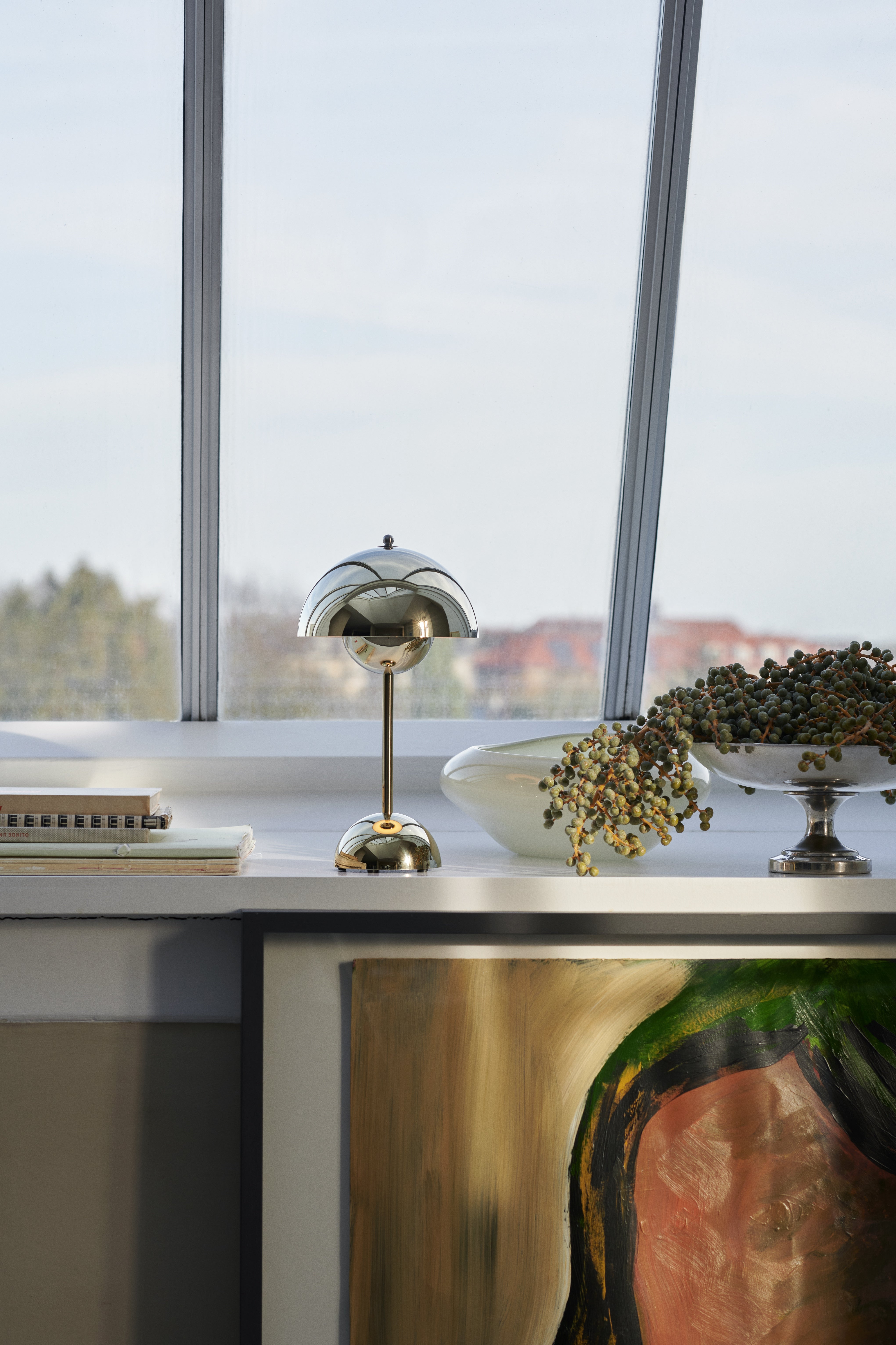 FLOWERPOT VP9 Portable Lamp in Chrome