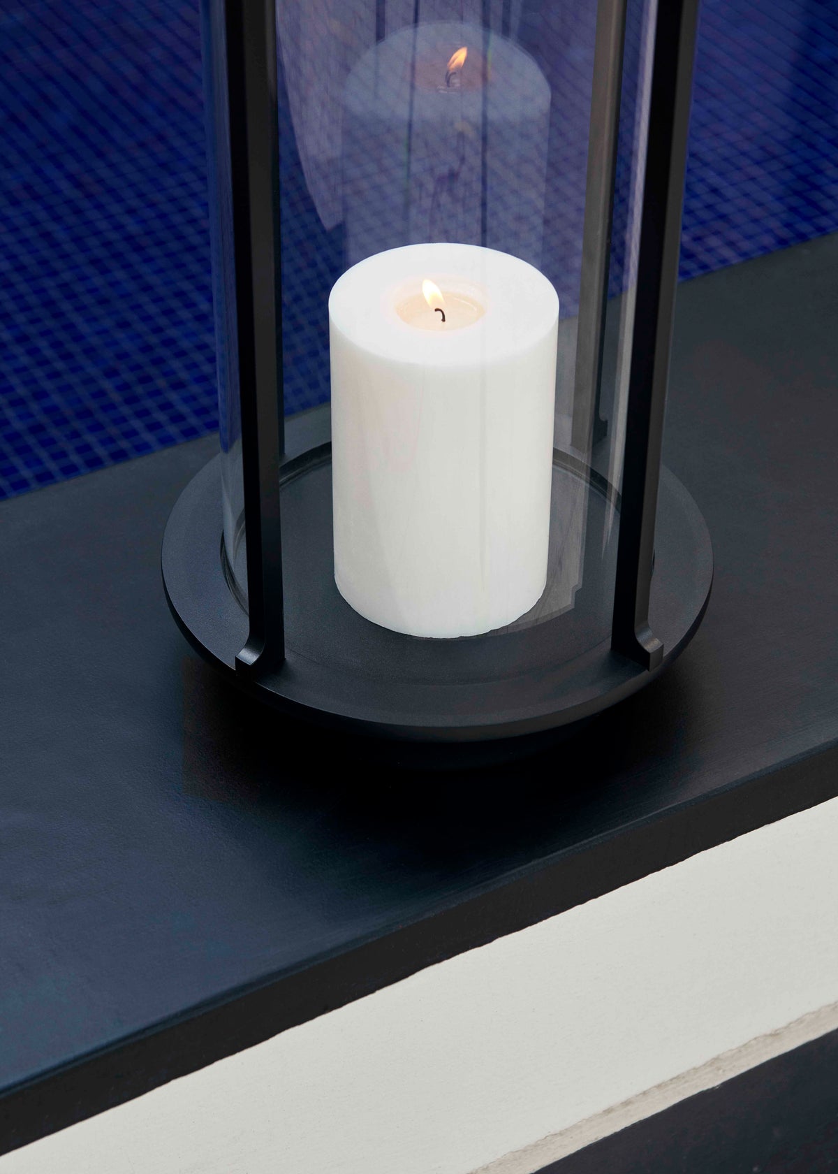 Outdoor lantern for candle HURRICANE SC83 glass and black aluminum