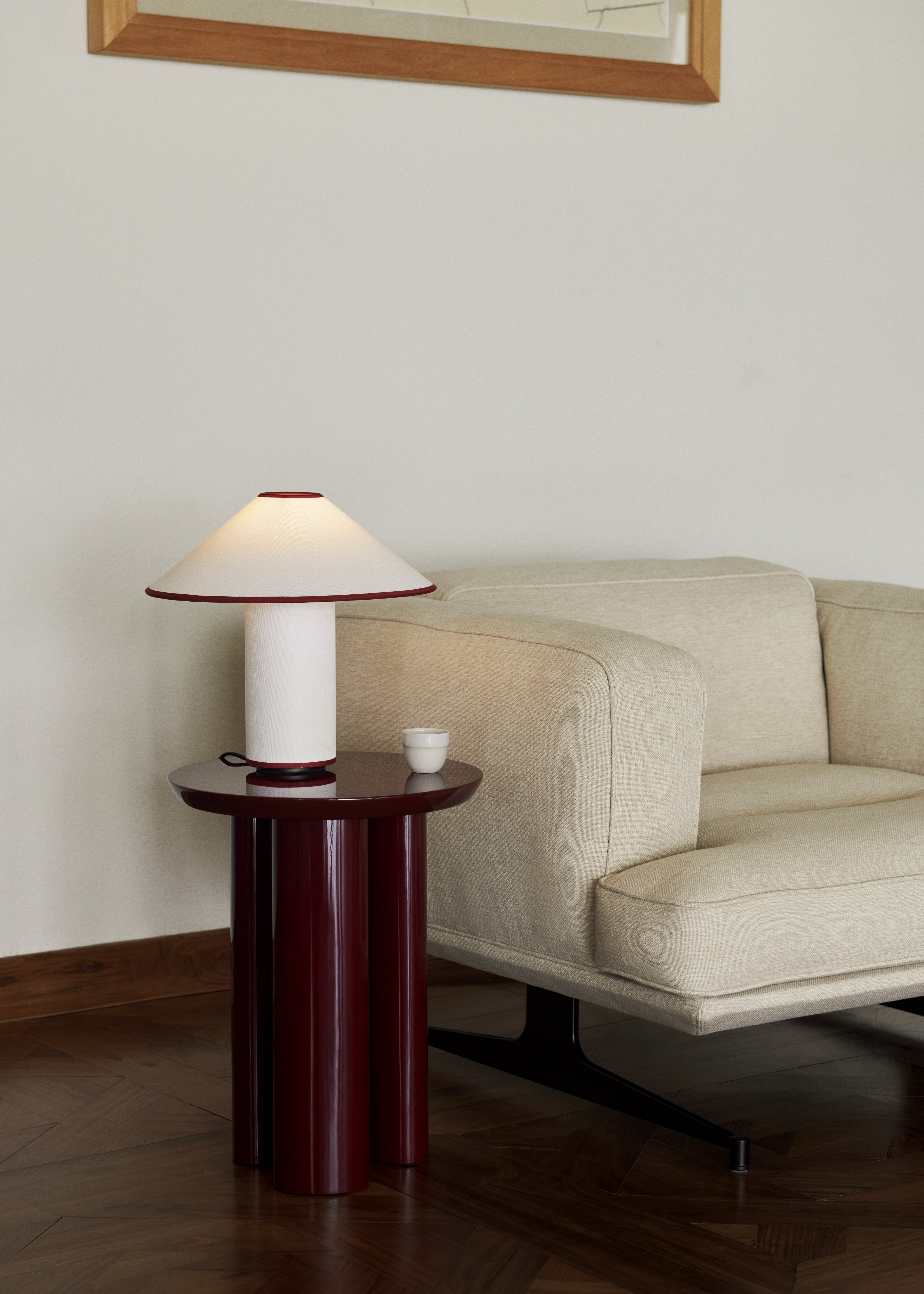 COLETTE ATD6 Table Lamp in White with Red Finish
