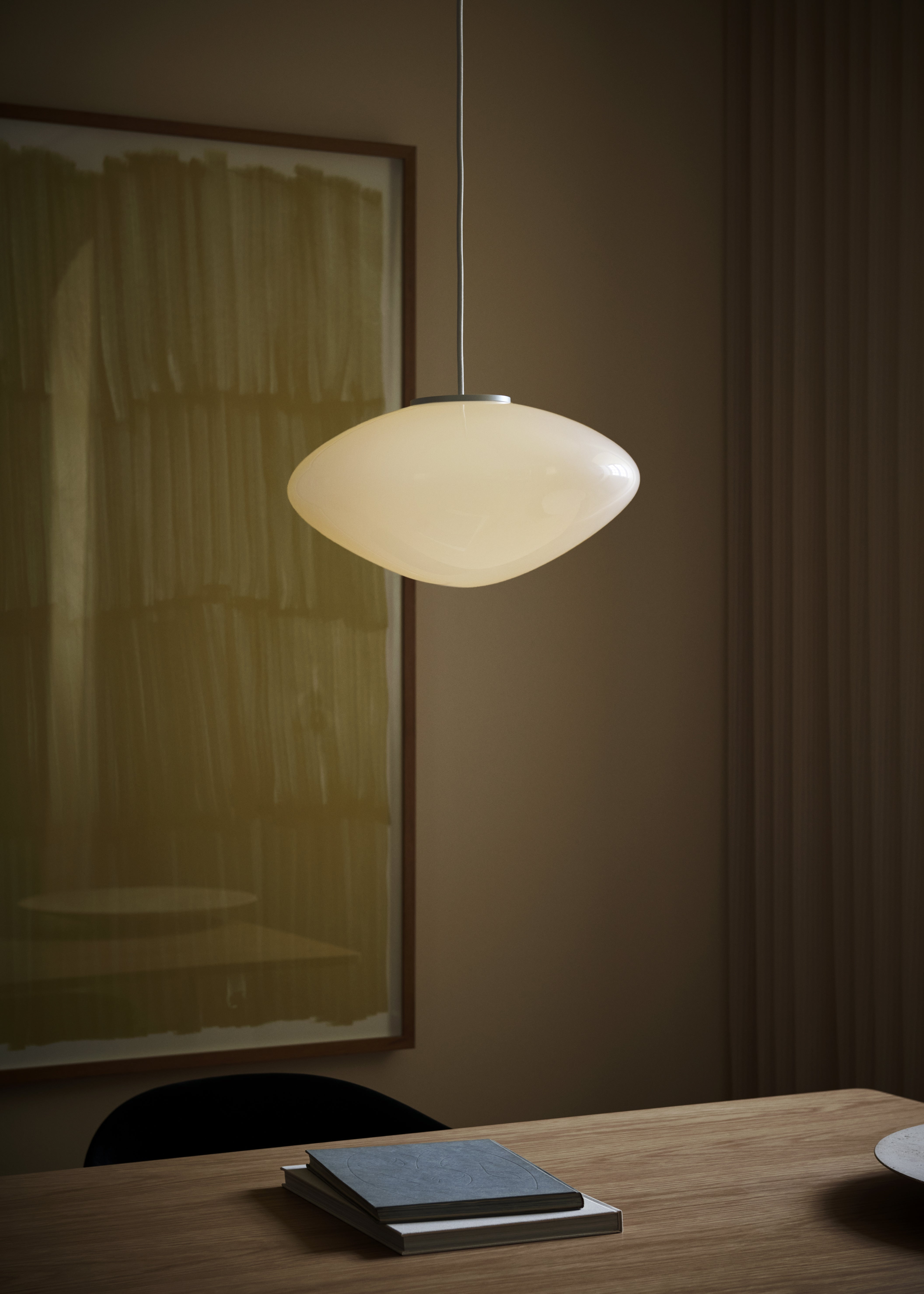 Pendant lamp MIST with opal shade