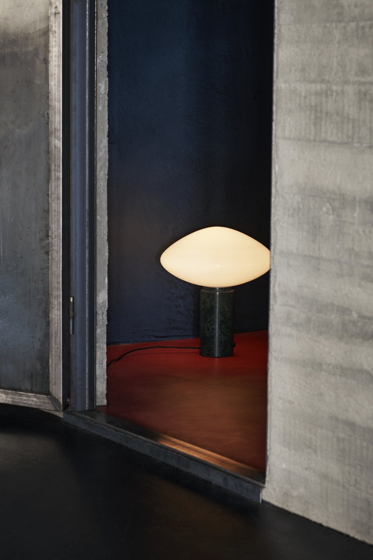 Table lamp MIST AP17 glass shade with a green marble base