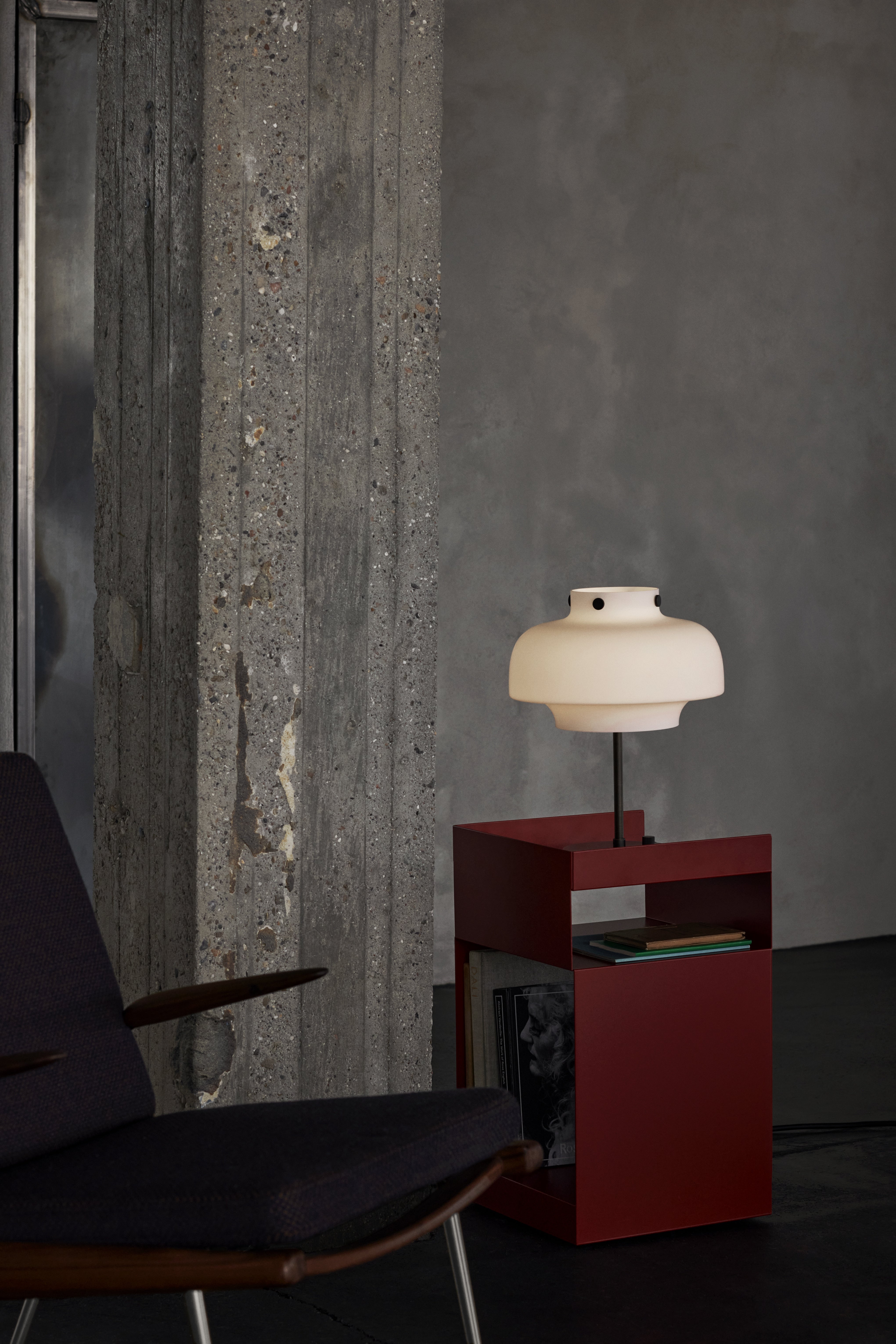 COPENHAGEN SC13 Table Lamp with Opal Shade and Brushed Brass Base