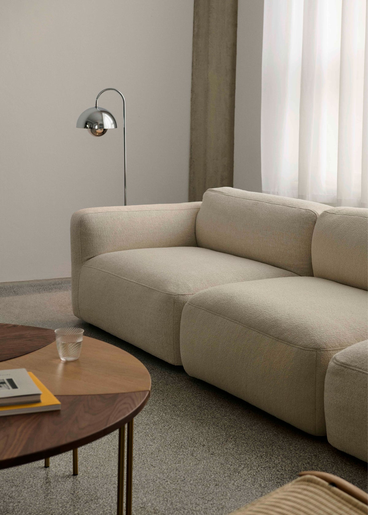 Right-Hand Modular Corner Sofa 3-Seater DEVELIUS MELLOW Upholstered