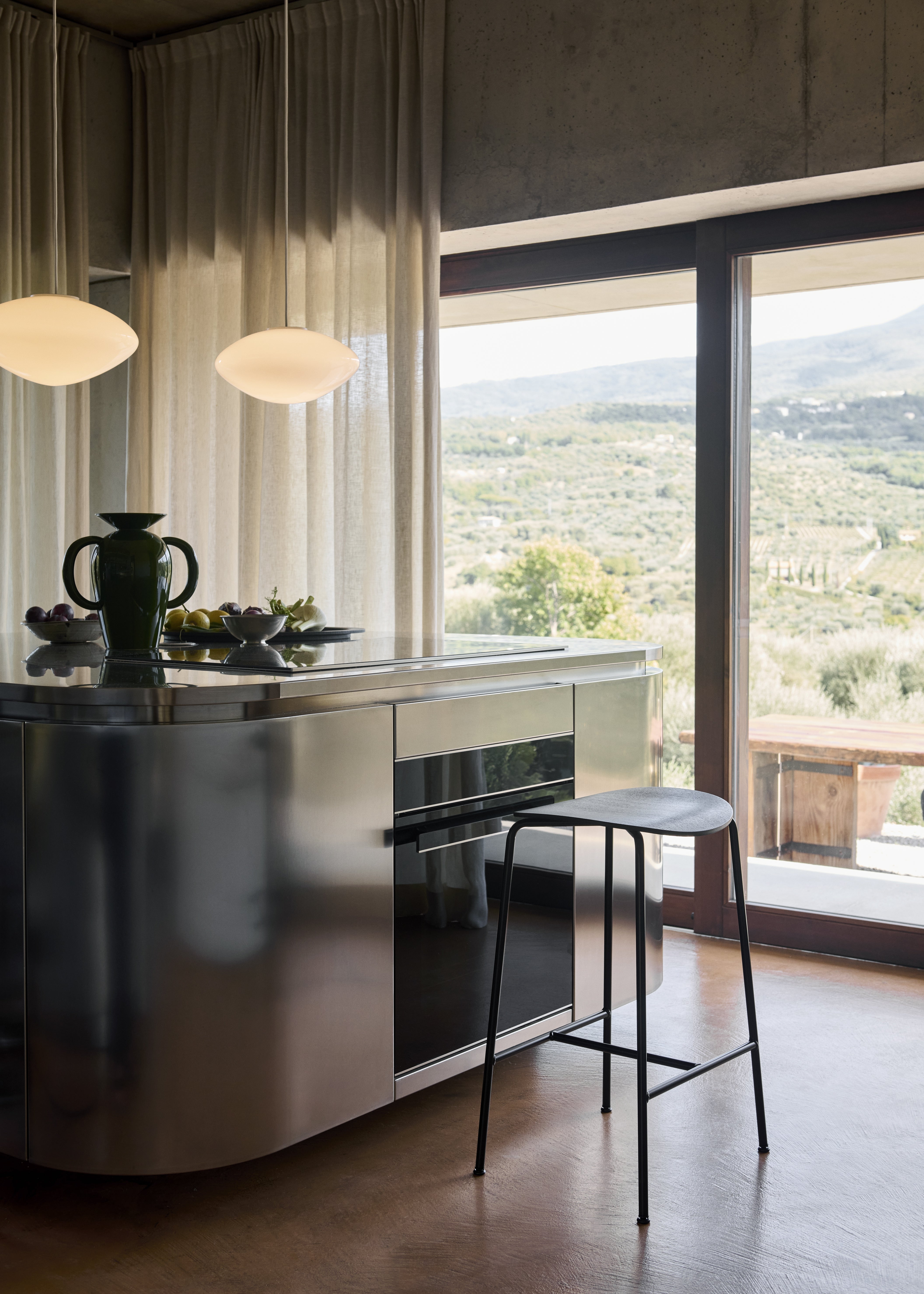 Pendant lamp MIST with opal shade