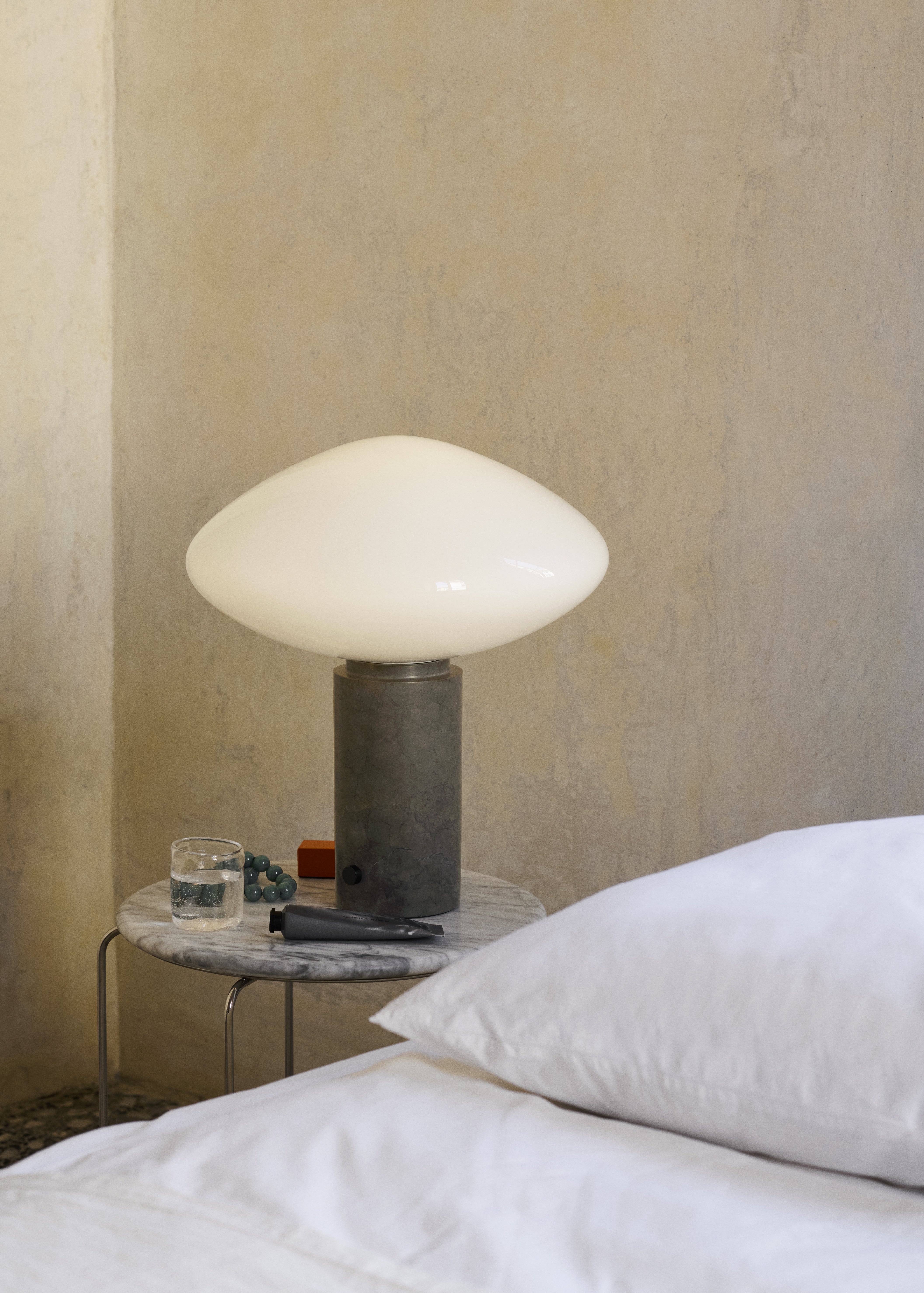 Table lamp MIST AP17 glass shade with a gray marble base