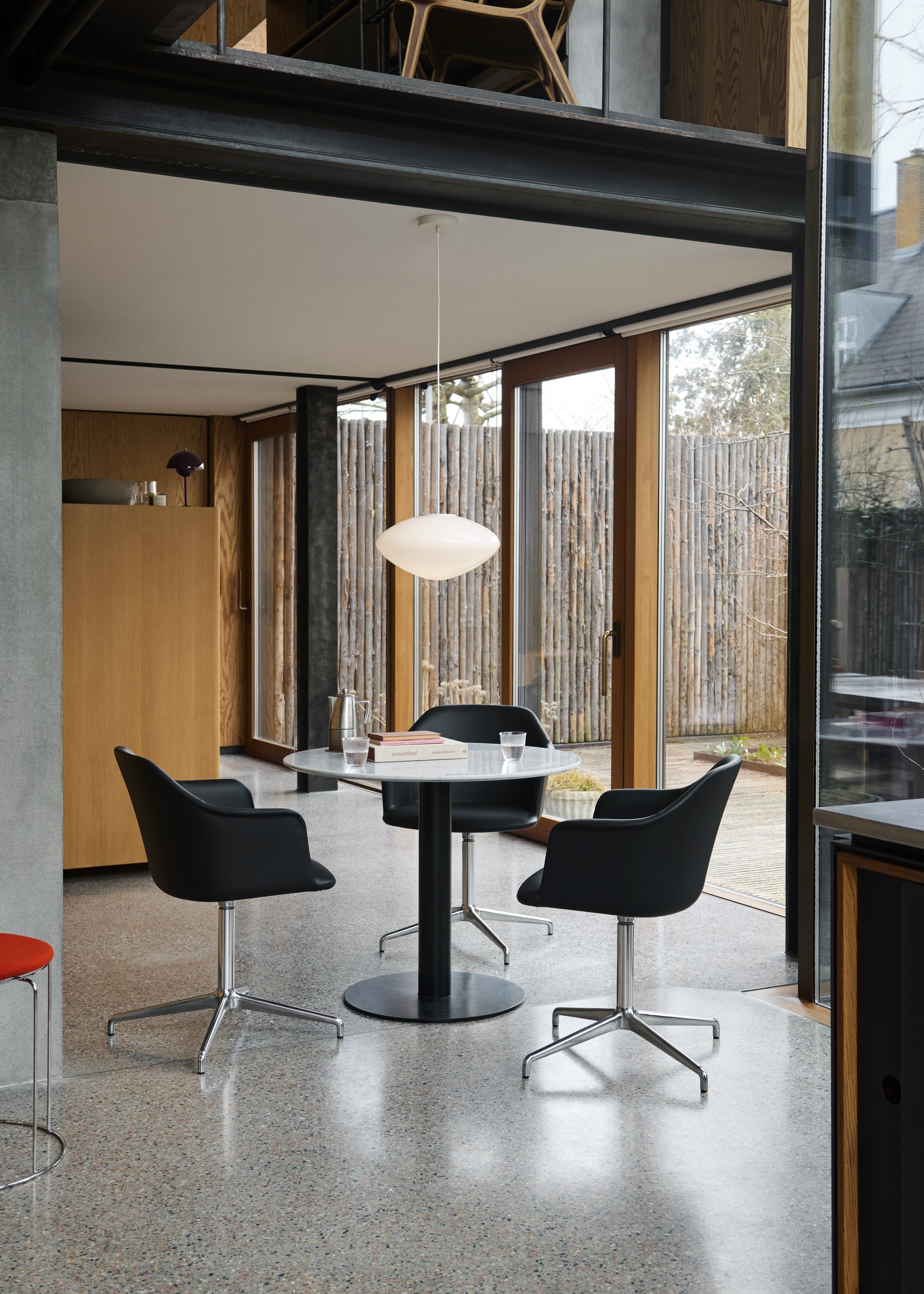 Pendant lamp MIST with opal shade