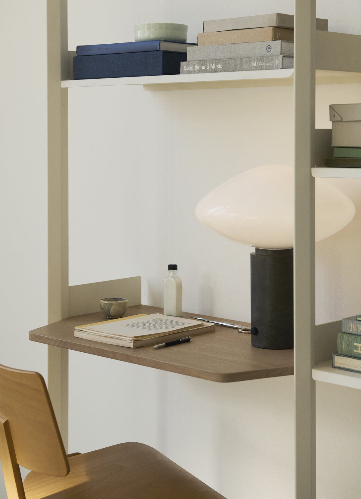 Table lamp MIST AP17 glass shade with a gray marble base