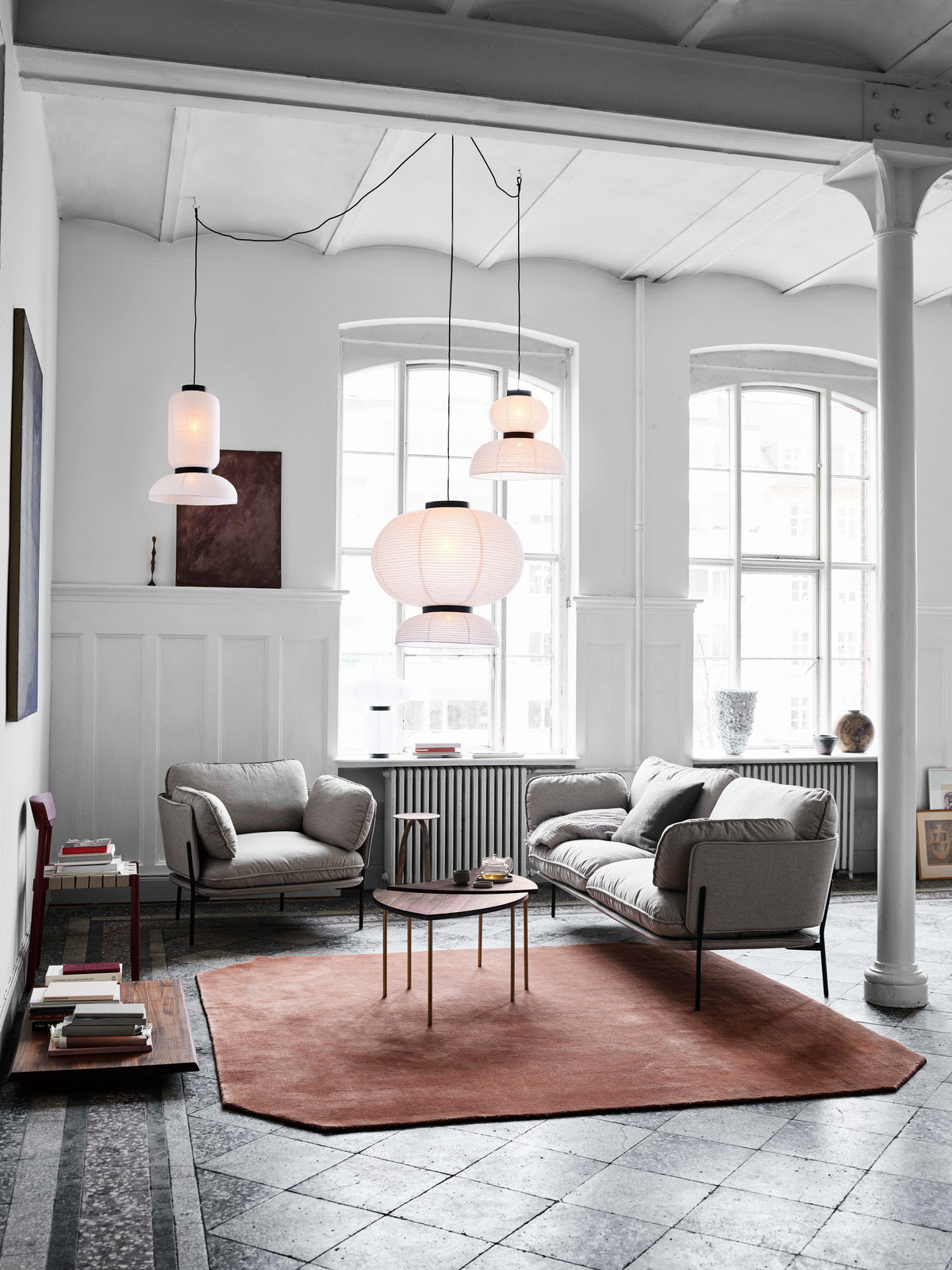 CLOUD LN2 2-Seater Sofa upholstered with a chrome base