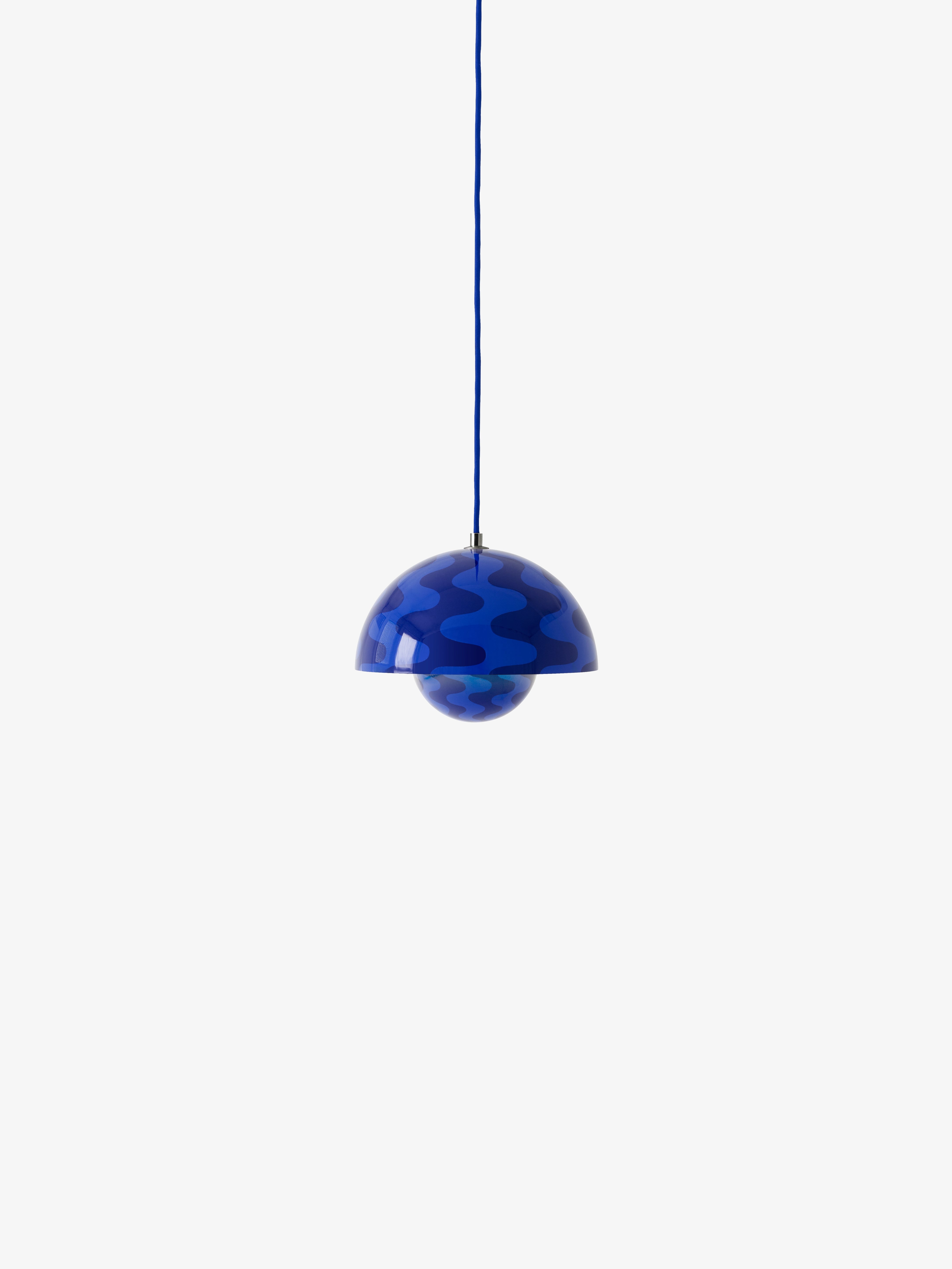 FLOWERPOT pendant lamp in blue-navy pattern
