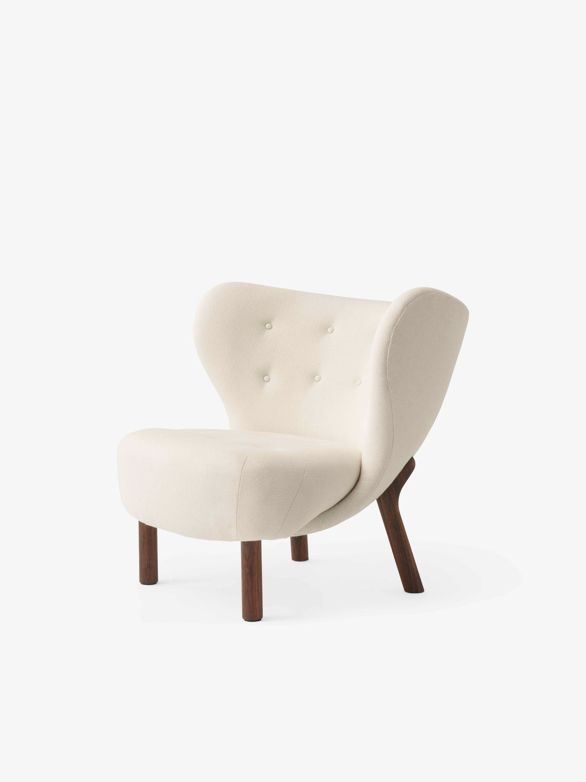 LITTLE PETRA VB1 upholstered armchair with a walnut base