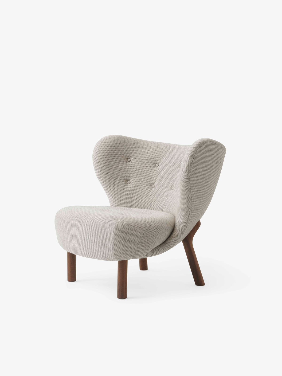 LITTLE PETRA VB1 upholstered armchair with a walnut base