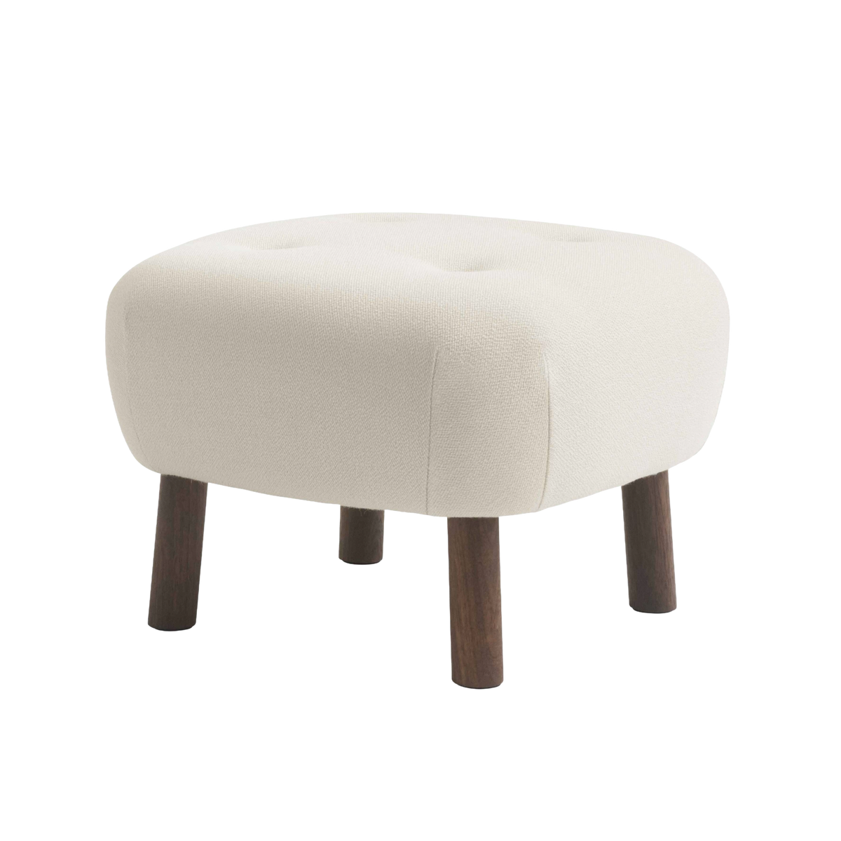Upholstered footrest ATD1 with a walnut base