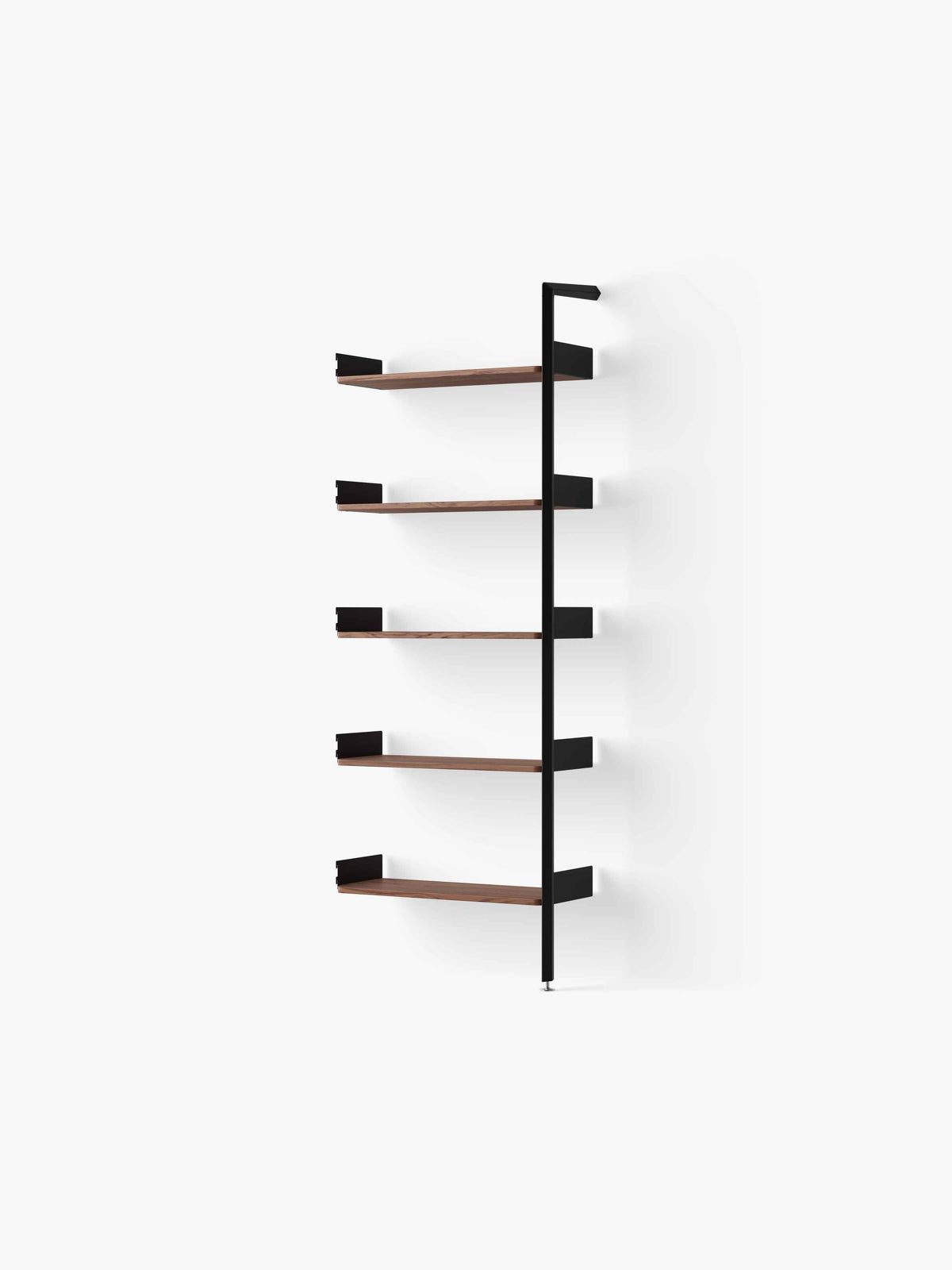 Modular shelf ROMBE in anthracite with walnut wood