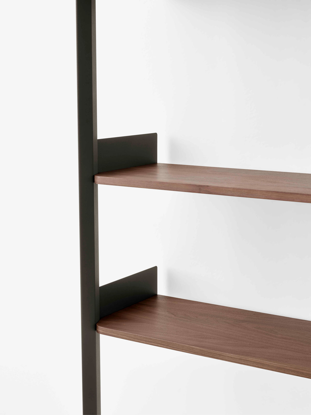 Modular shelf ROMBE in anthracite with walnut wood