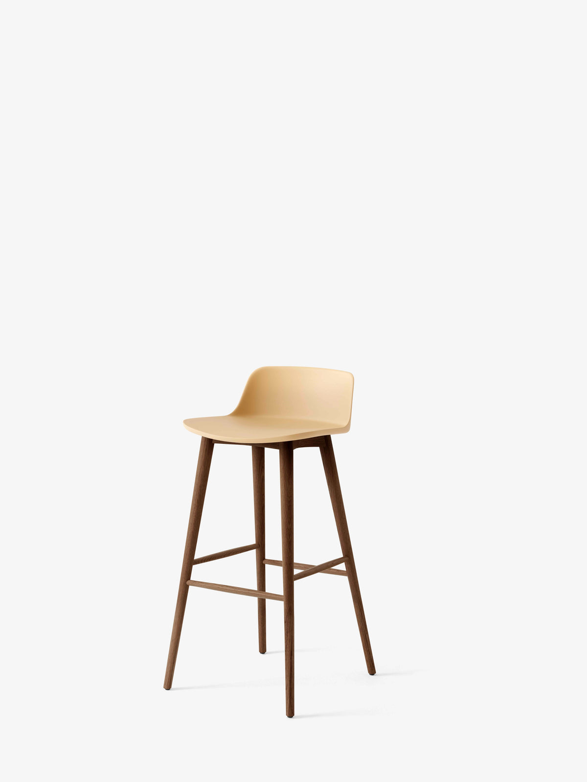 RELY Stool in Sand with Walnut Base