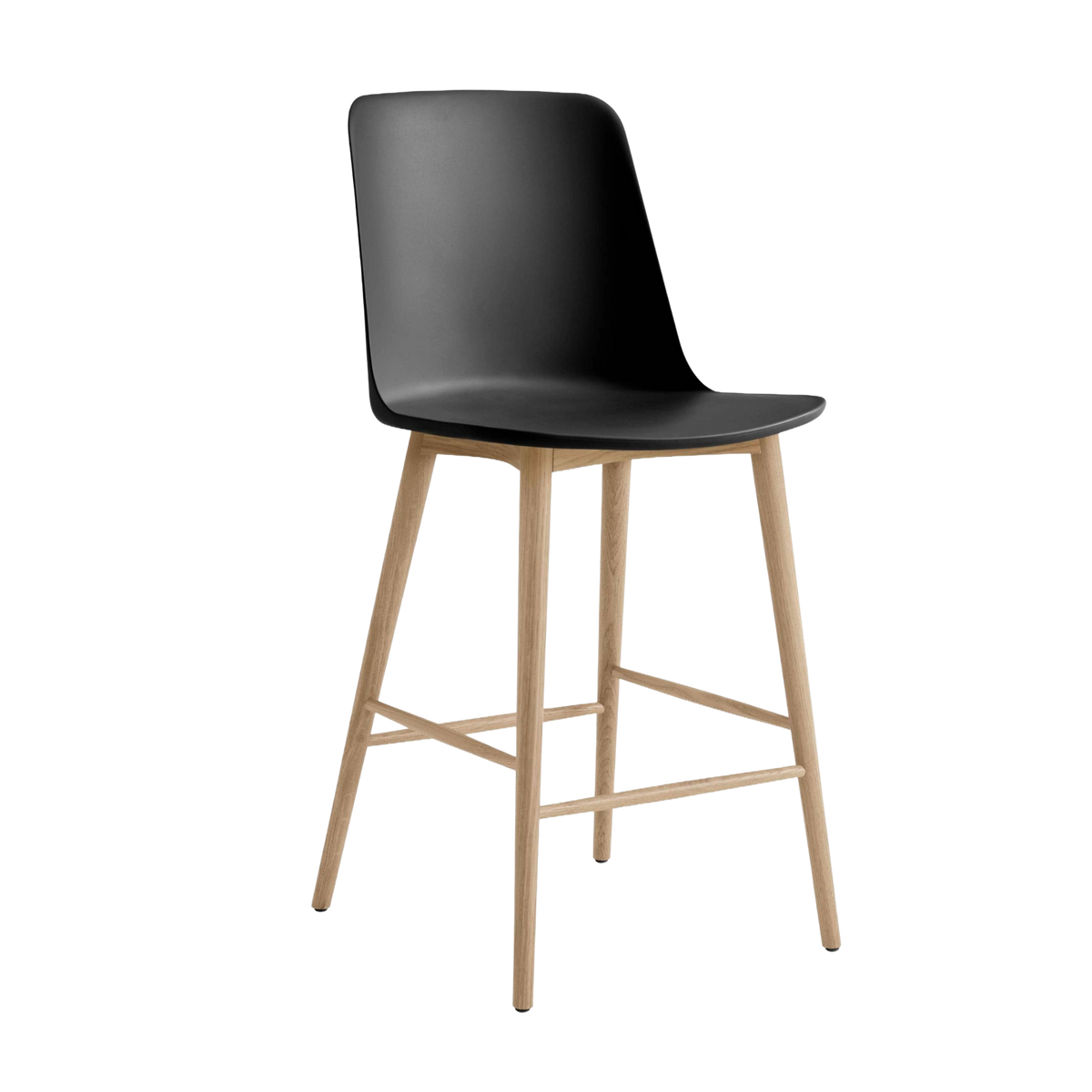 Bar Stool RELY black with oak base
