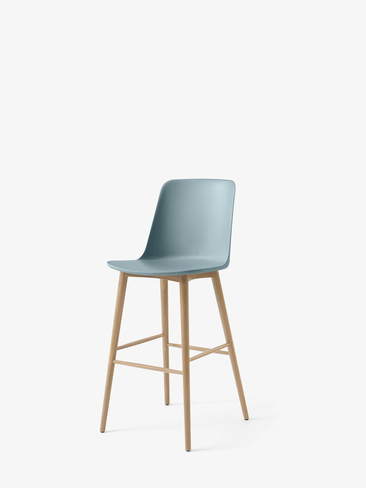 Bar Stool RELY light blue with oak base