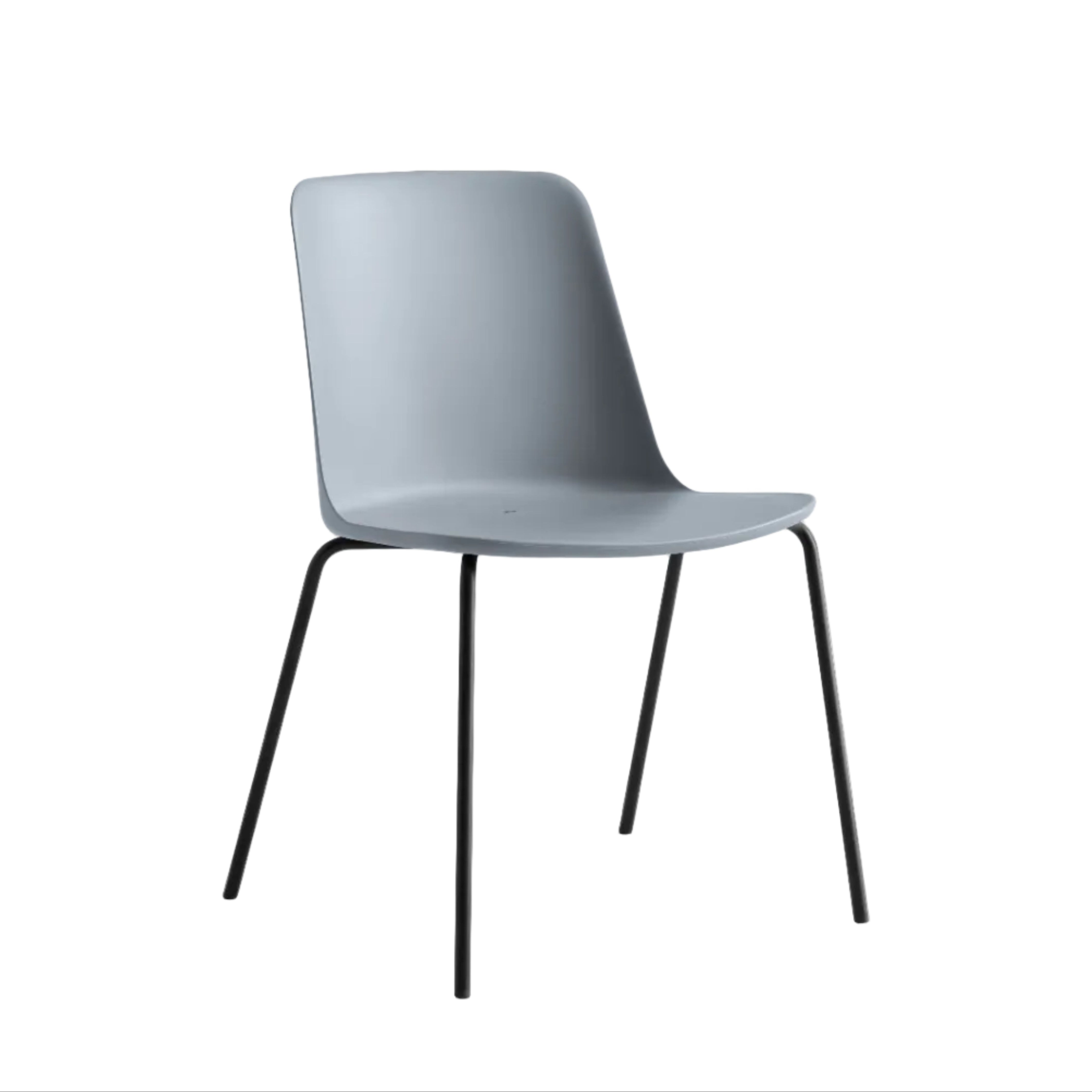 RELY HW138 Outdoor Chair Light Blue with Black Steel Base