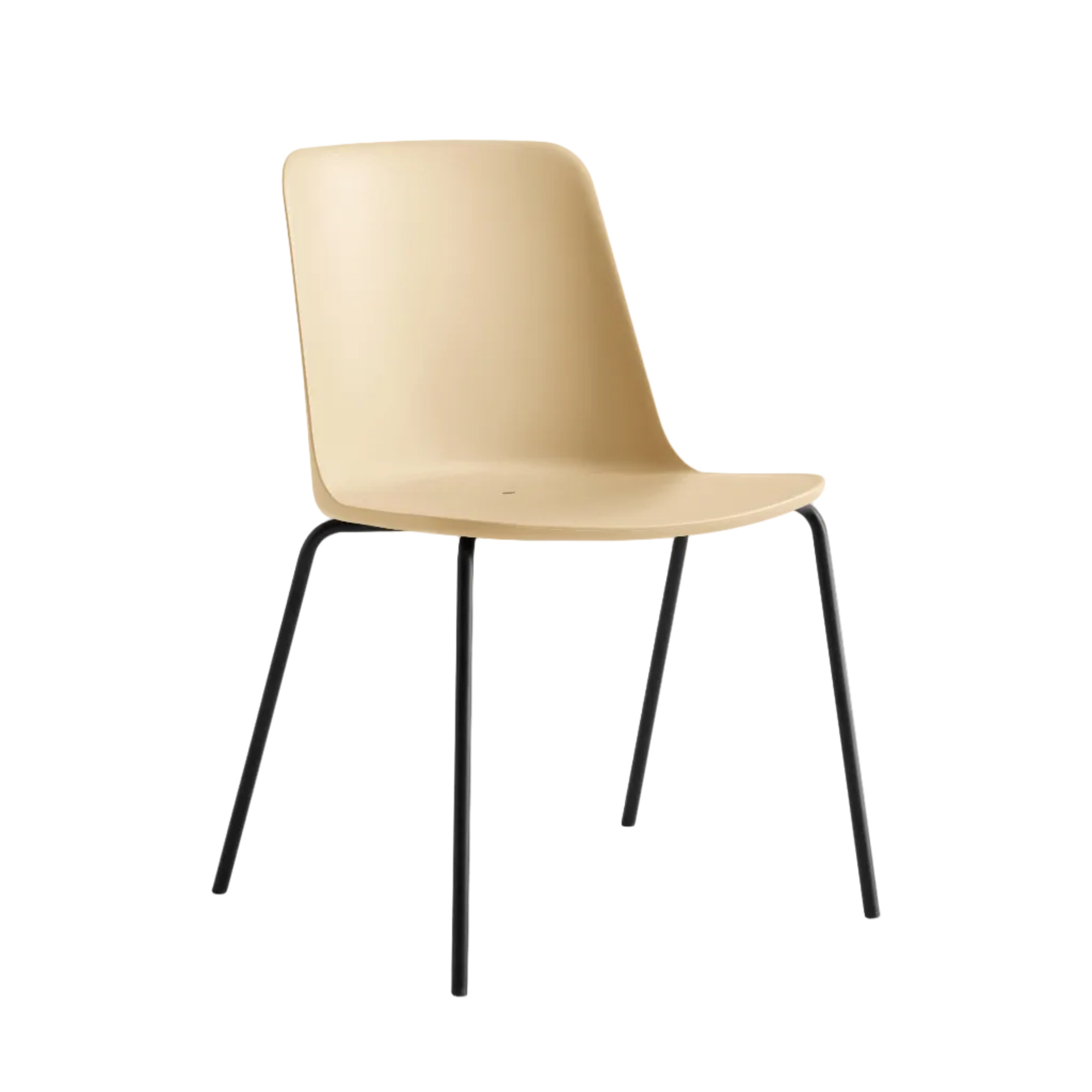 RELY HW138 Outdoor Chair Beige with Black Steel Base