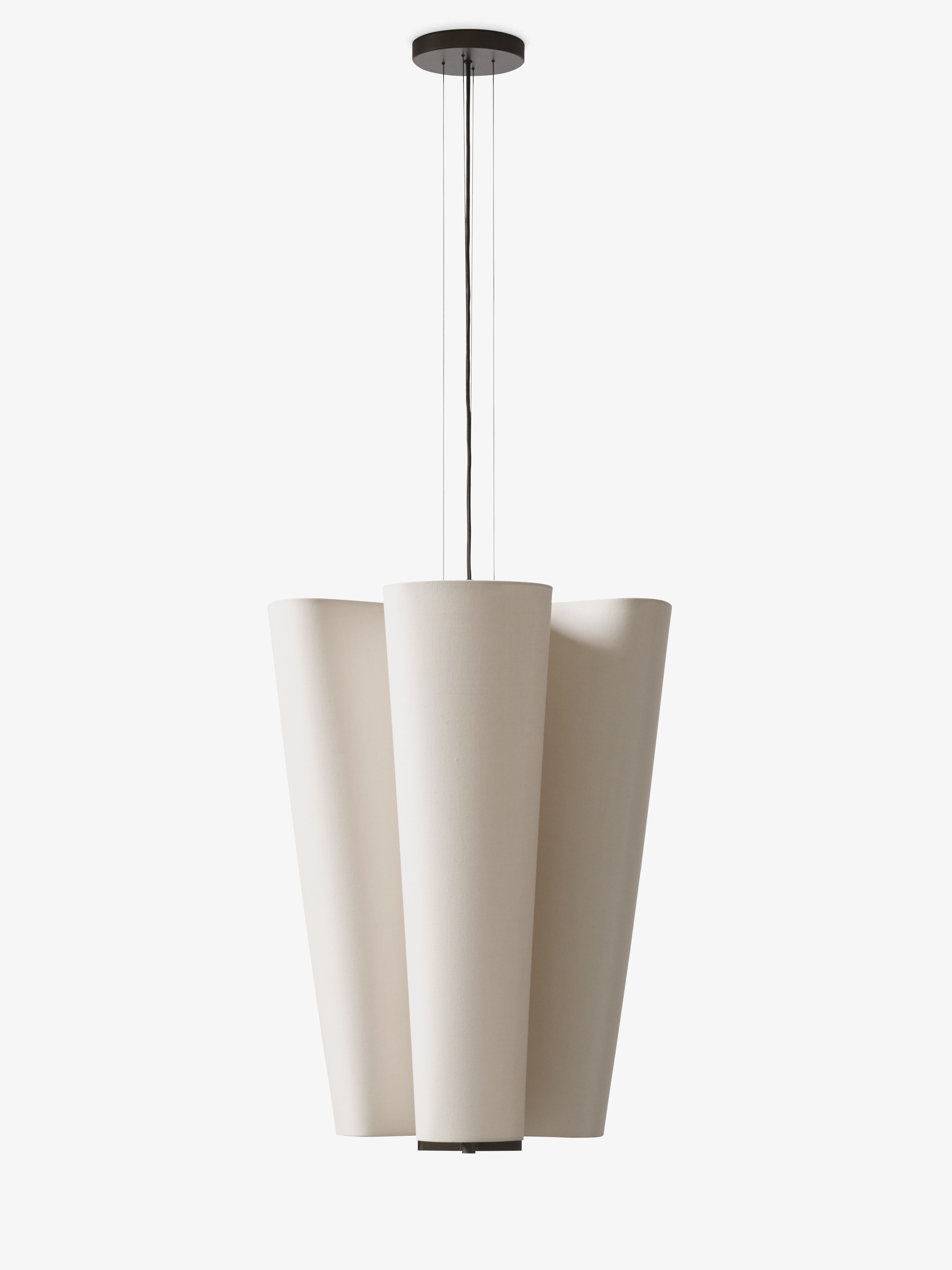BELLA pendant lamp in beige with a brown finish