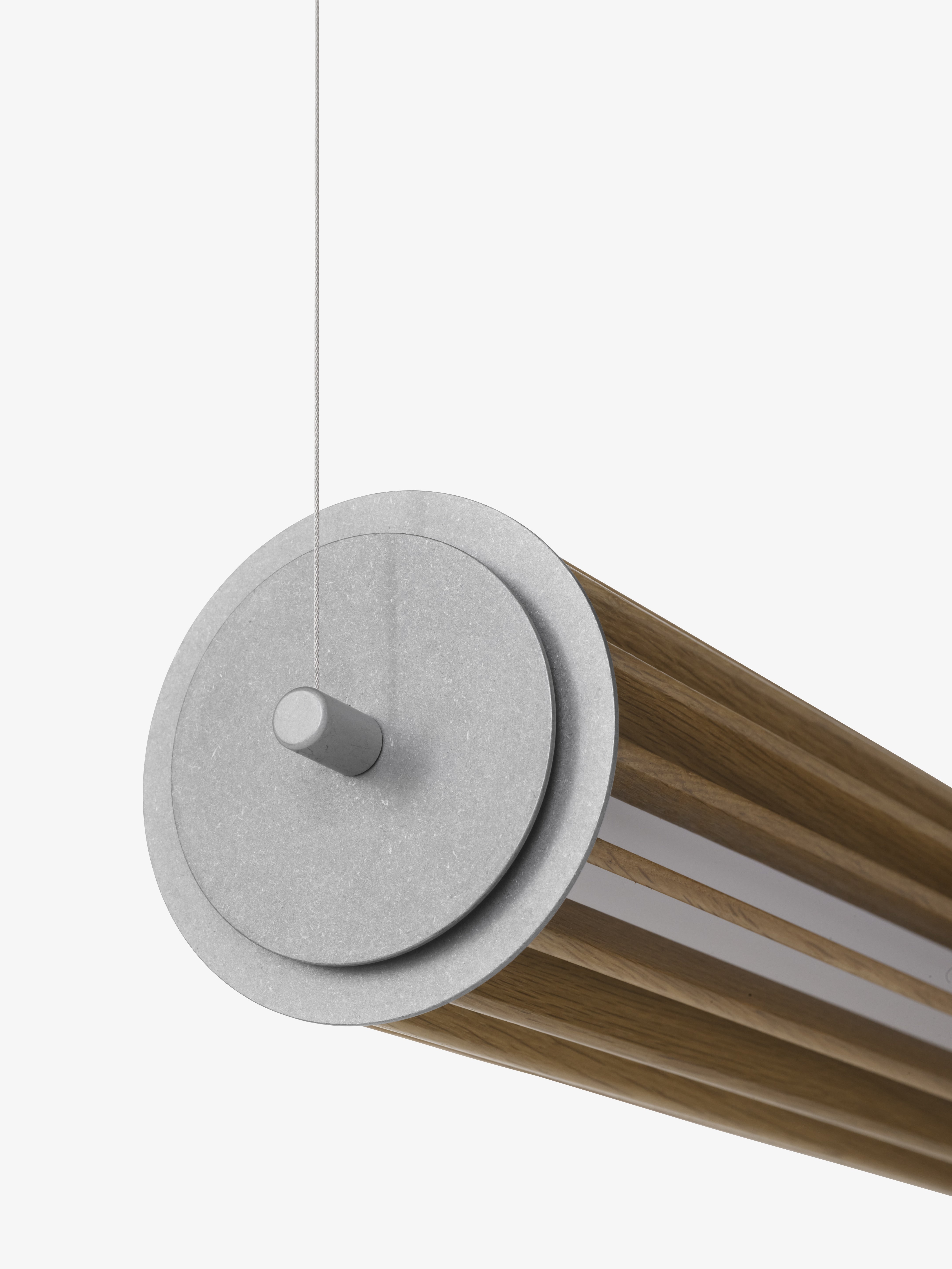 NUMBRA TY1 pendant lamp in aluminum with oak wood