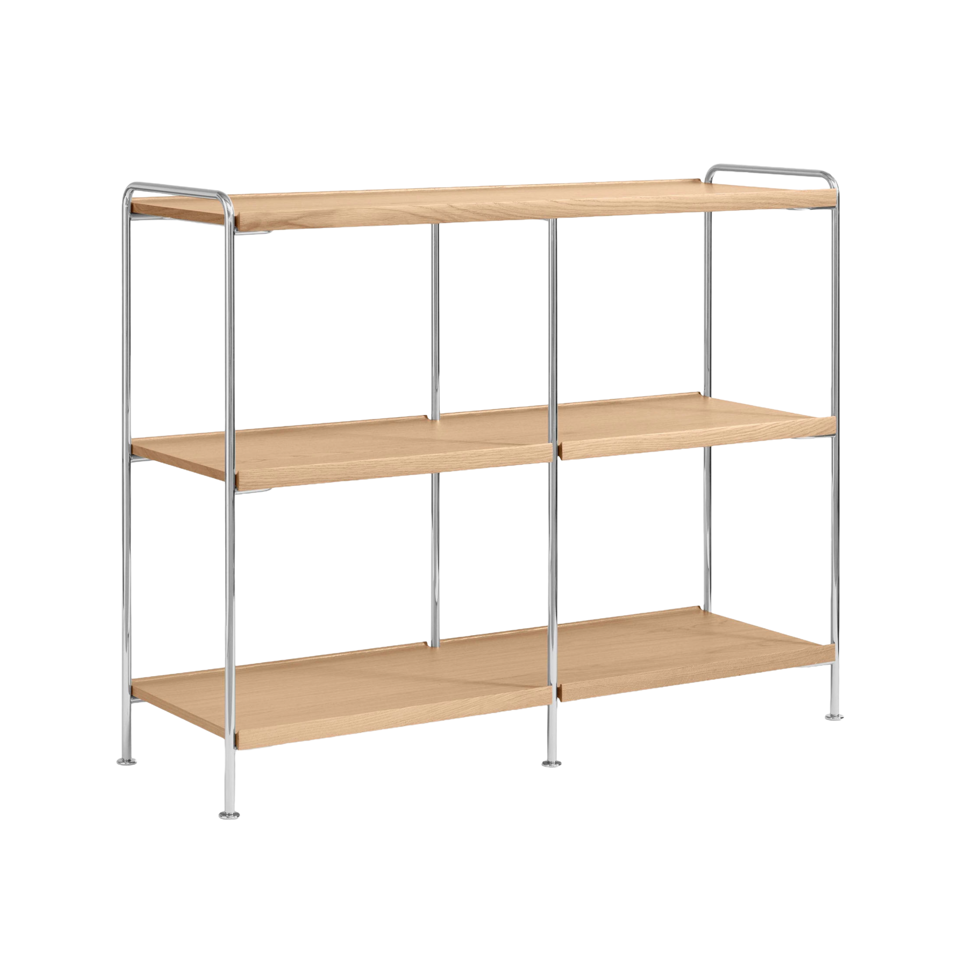 ALIMA NDS5 shelf in chrome with oak wood