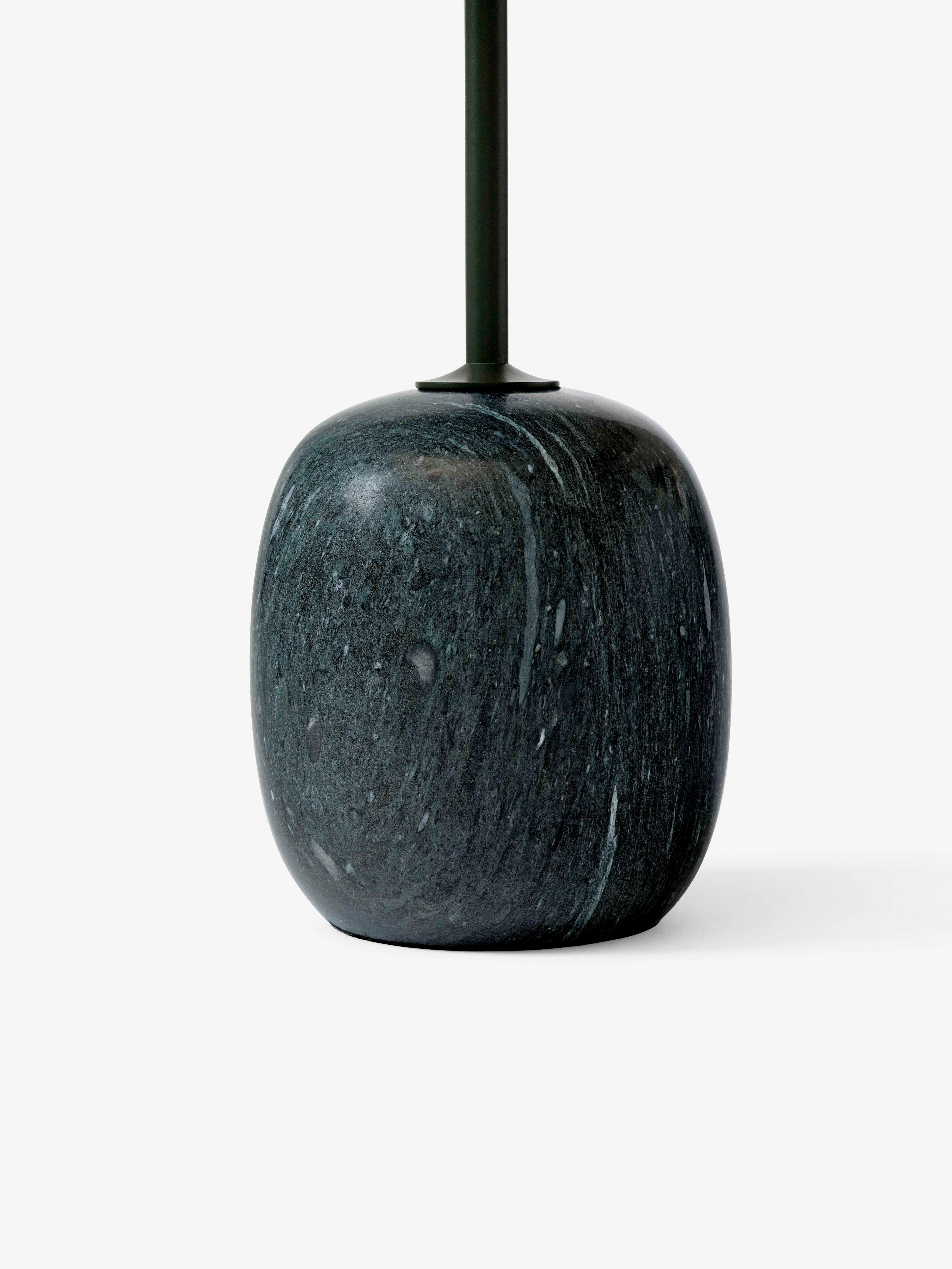 Side table LATO dark green top with gray-green marble base