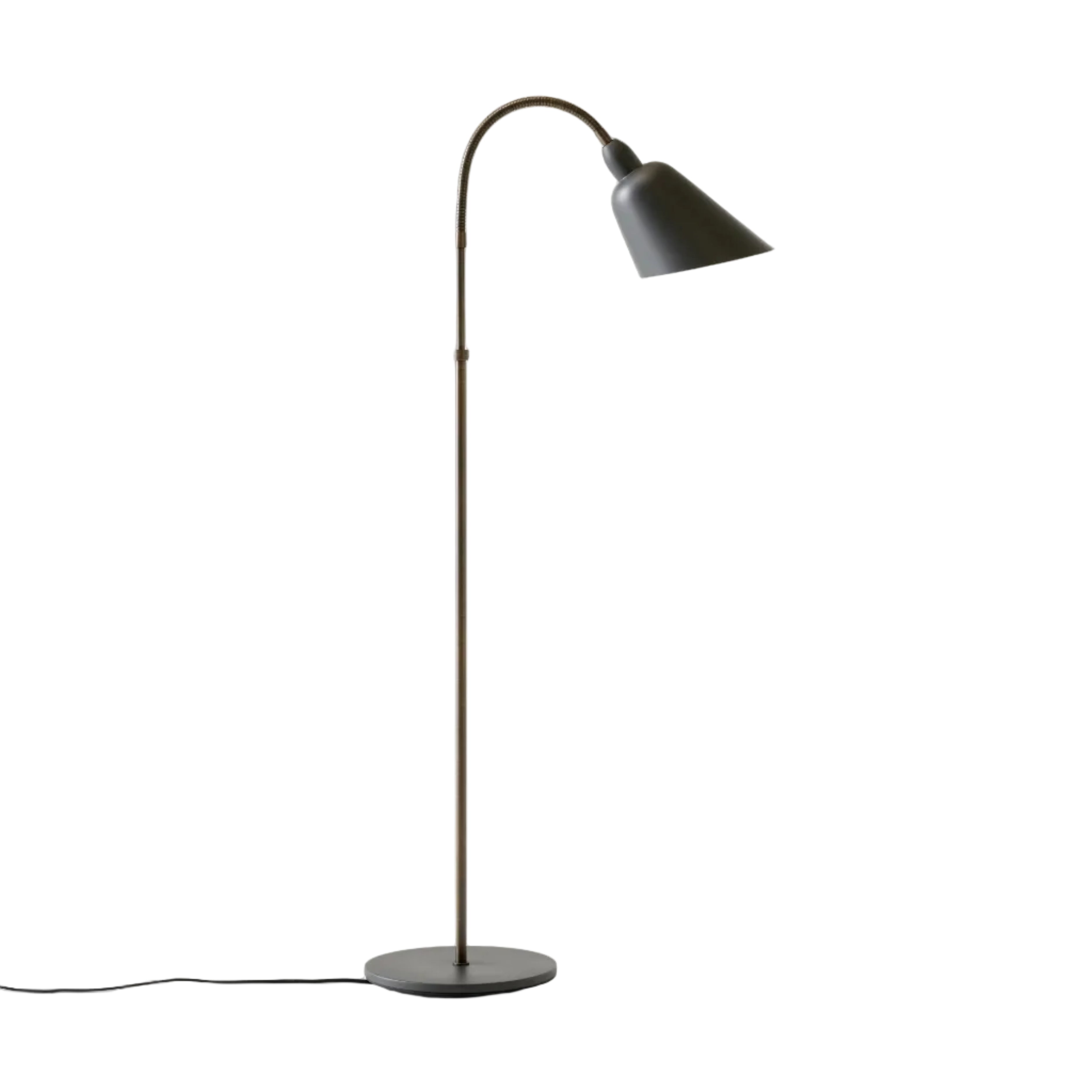 BELLEVUE AJ7 floor lamp in graphite with brown brass base