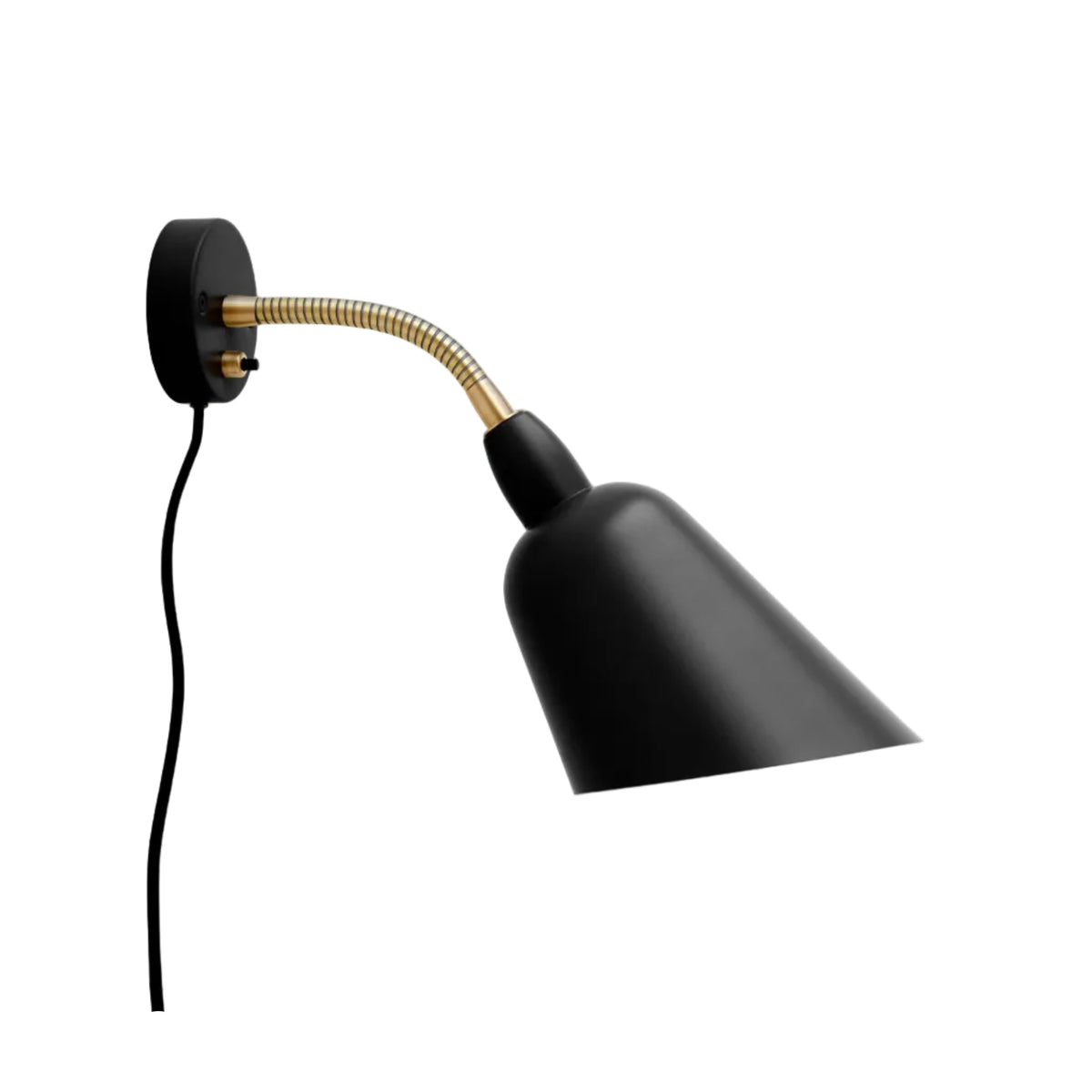 BELLEVUE AJ9 wall lamp in black with brass finish