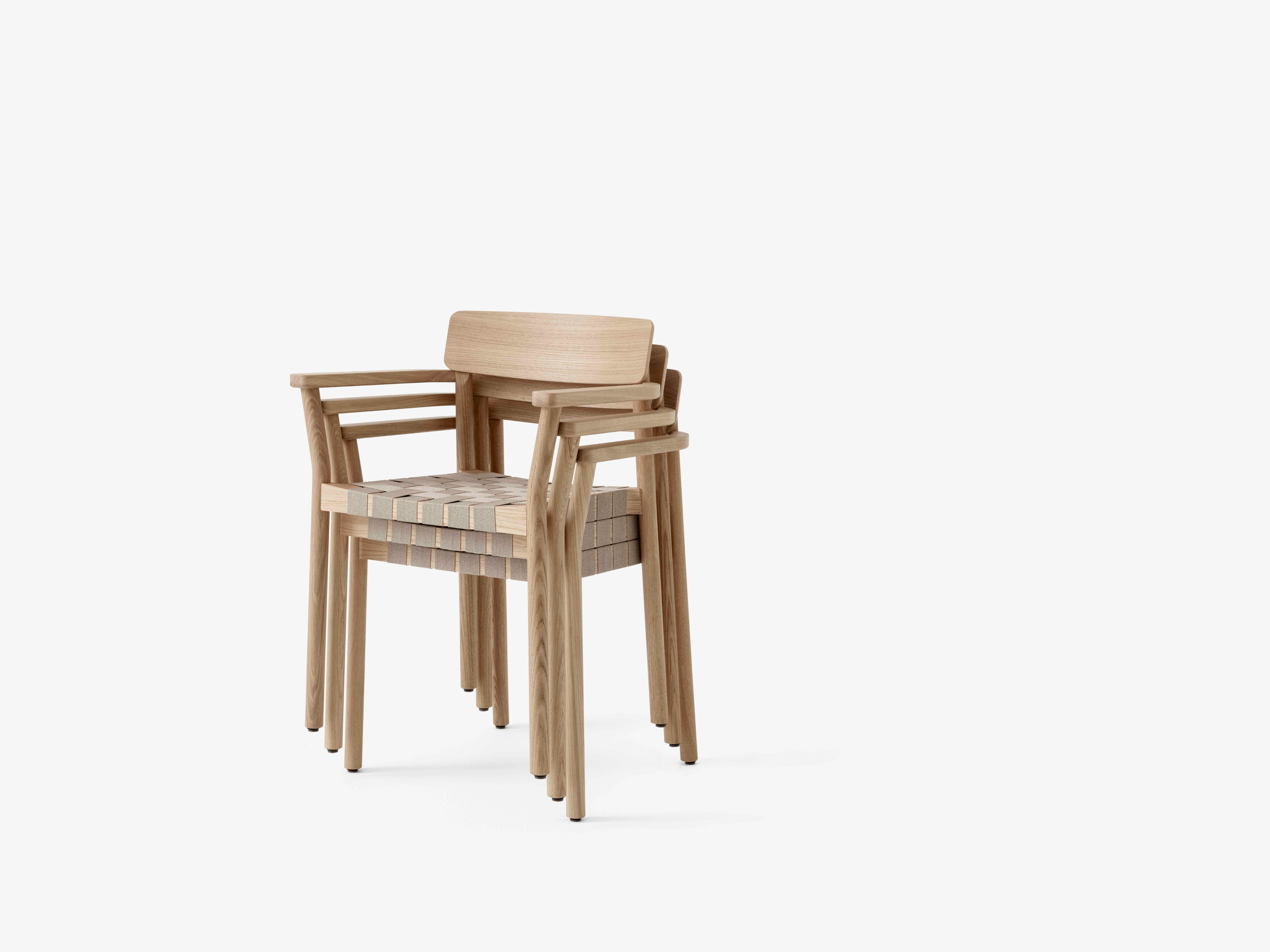 BETTY TK9 Armchair with Beige Woven Seat and Black Lacquered Ash