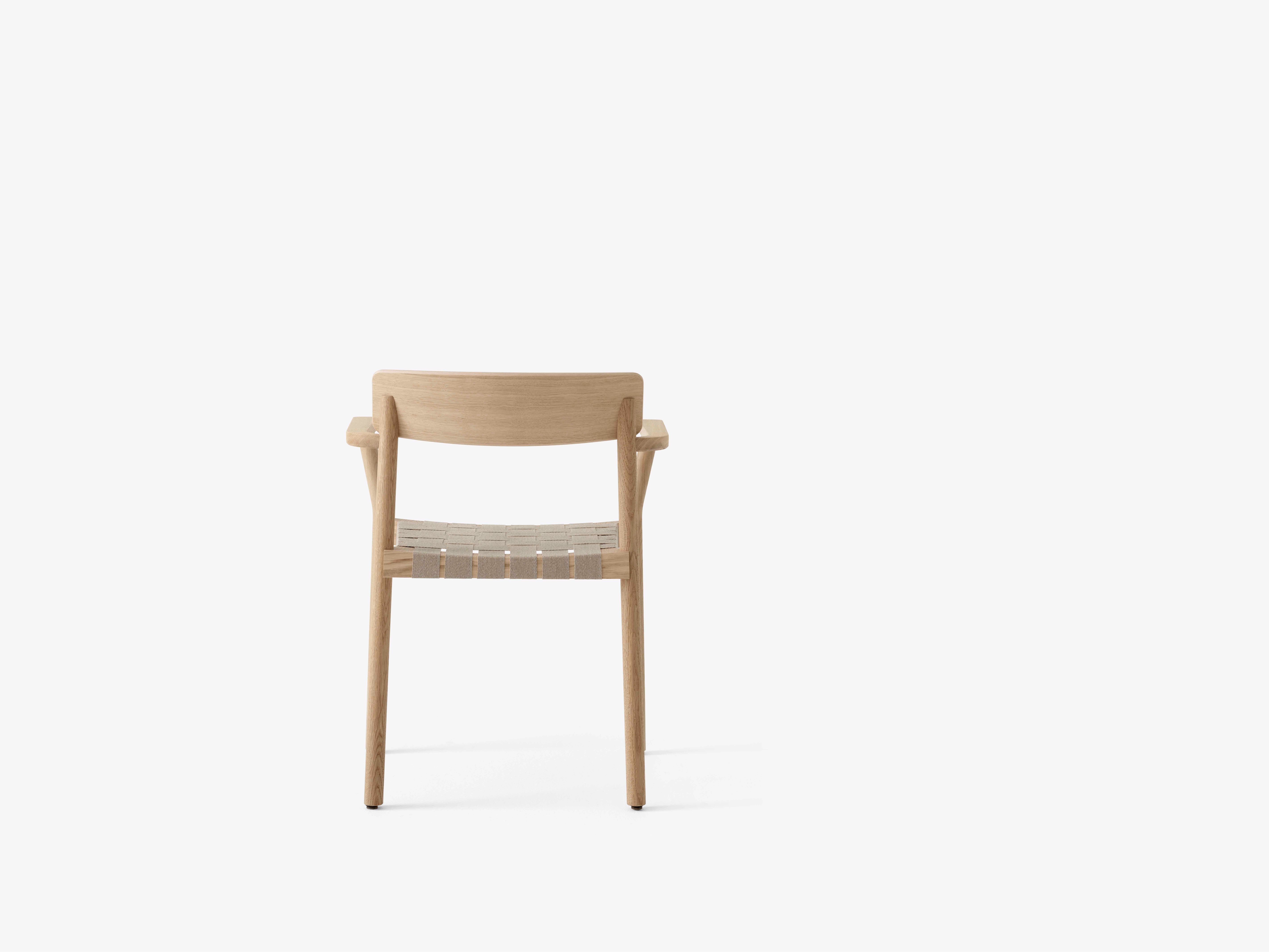 BETTY TK9 Armchair with Beige Woven Seat and Black Lacquered Ash