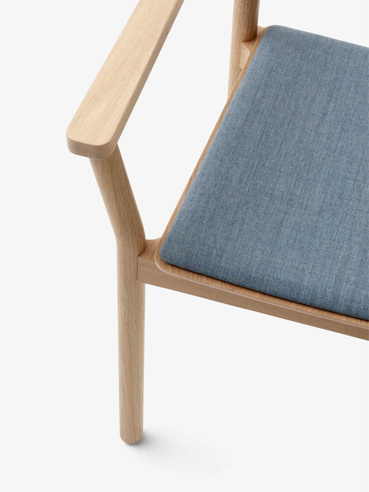 BETTY TK11 armchair in lacquered oak with an upholstered seat