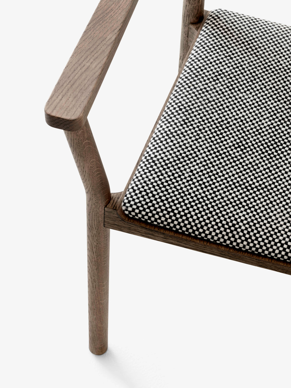 BETTY TK11 armchair in smoked oiled oak with an upholstered seat